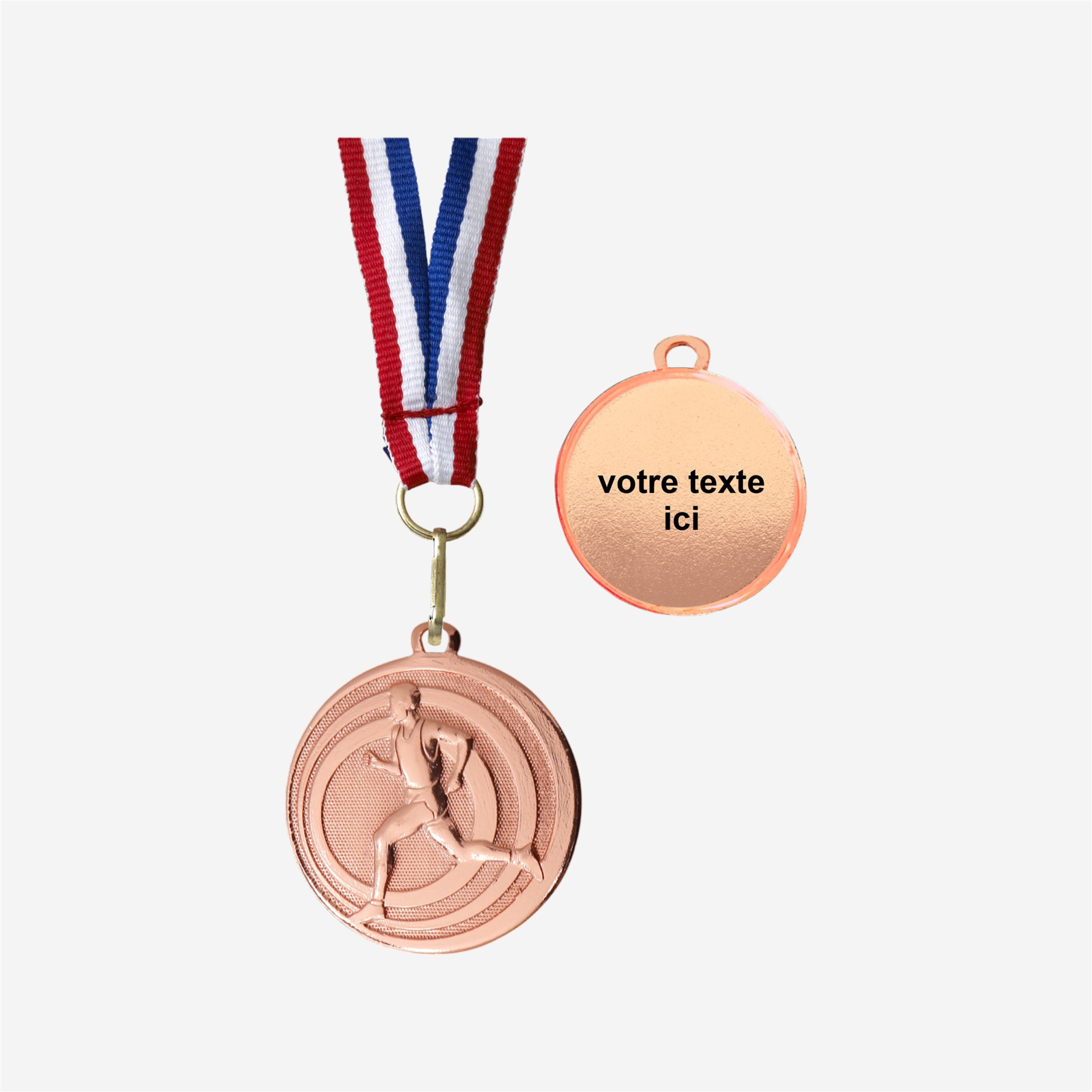 Médaille De Bronze Réaliste Sur Ruban Vert Récompenses De Compétition Sportive Pour La Troisième