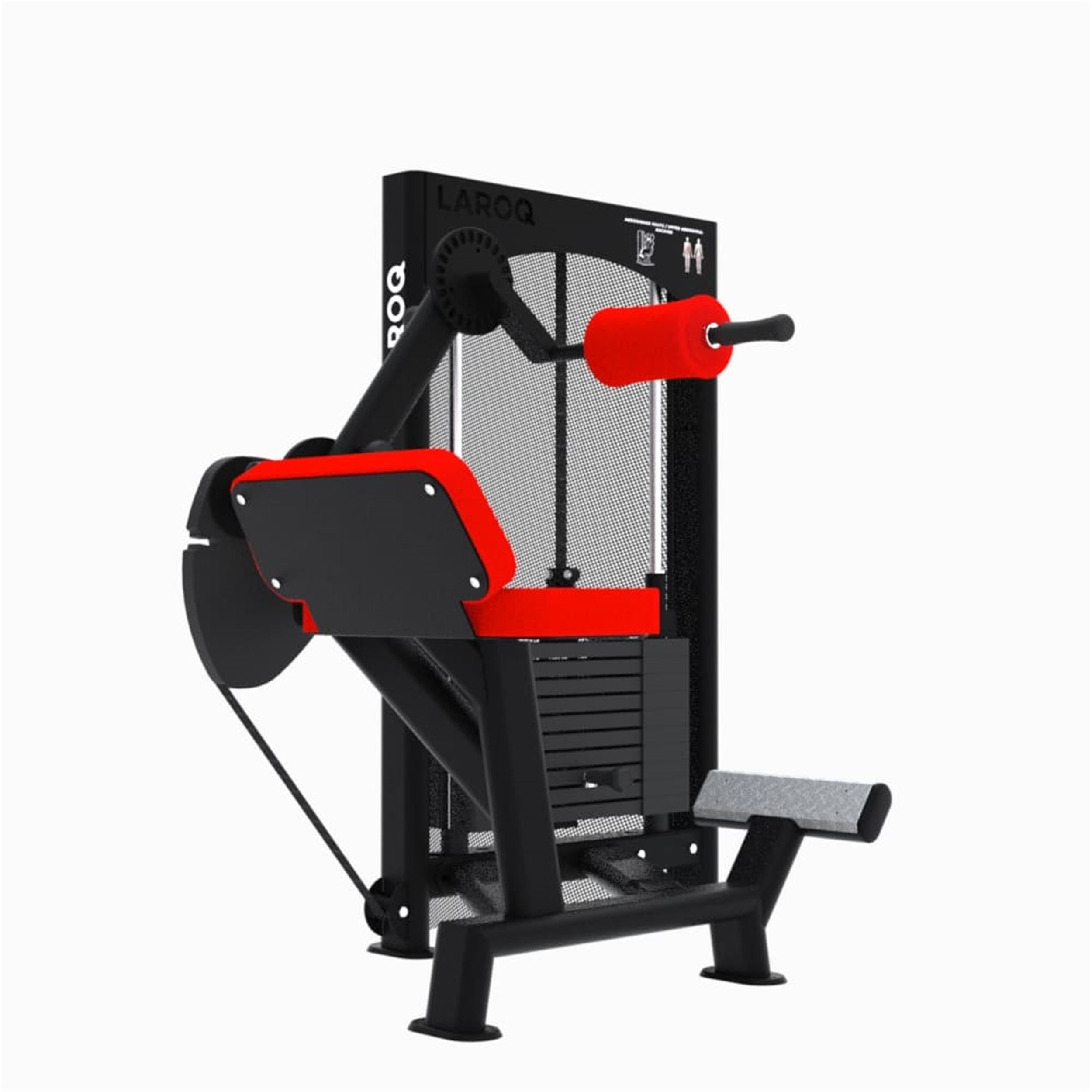 Machine abdominaux avec charge de 100kg - laroq nc39 rouge - Appareils de Musculation - LAROQ- Clubs - Entreprises - Collectivités - Associations