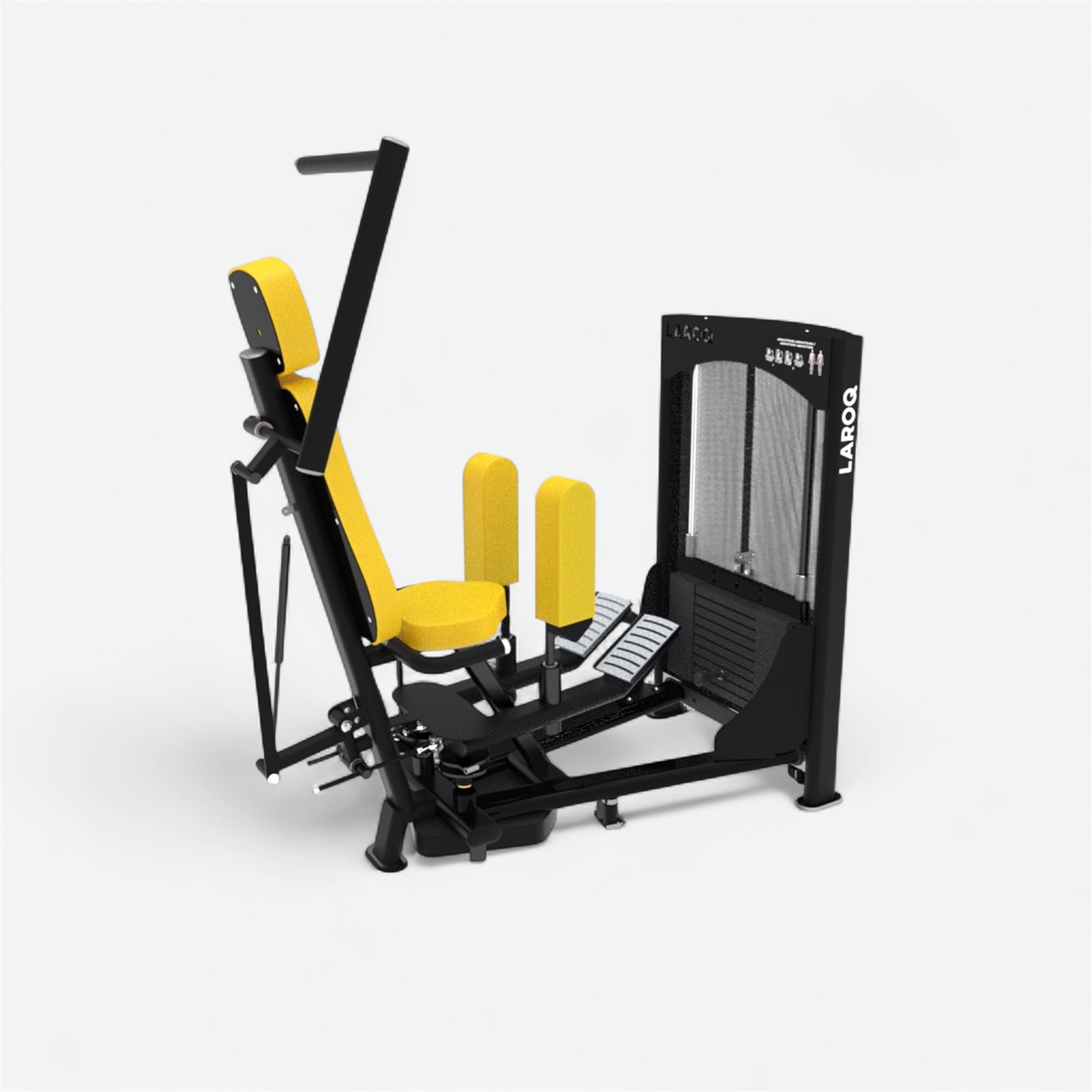 Appareil adducteurs / abducteurs avec charge de 60 kg - laroq nc19 jaune - Appareils de Musculation - LAROQ- Clubs - Entreprises - Collectivités - Associations