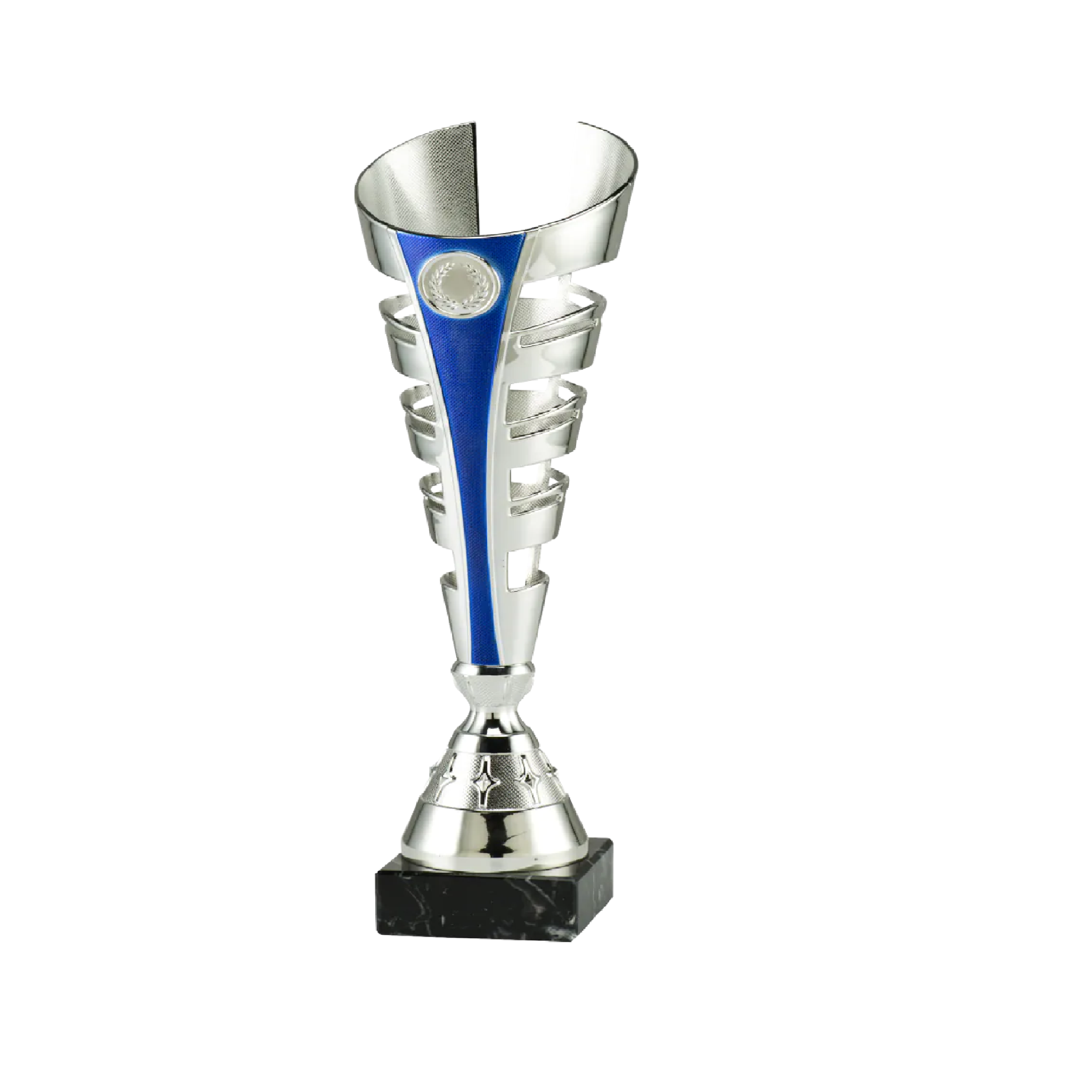 Coupe argent bleu 40,5 cm - Récompenses - Biemans- Clubs - Entreprises - Collectivités - Associations