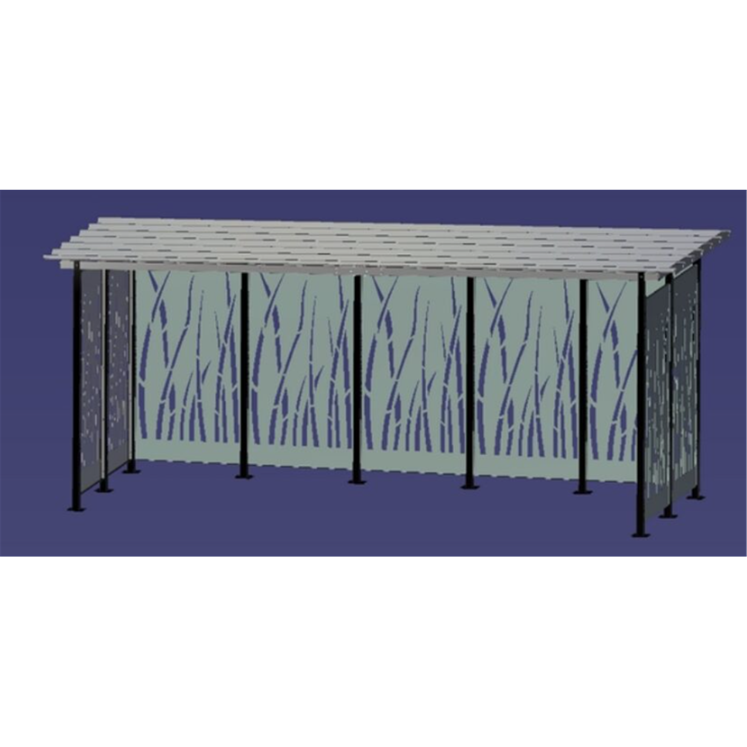 Abri ouvert 2x5m modèle roseau - Mobiliers urbains vélos - MOTTEZ- Clubs - Entreprises - Collectivités - Associations