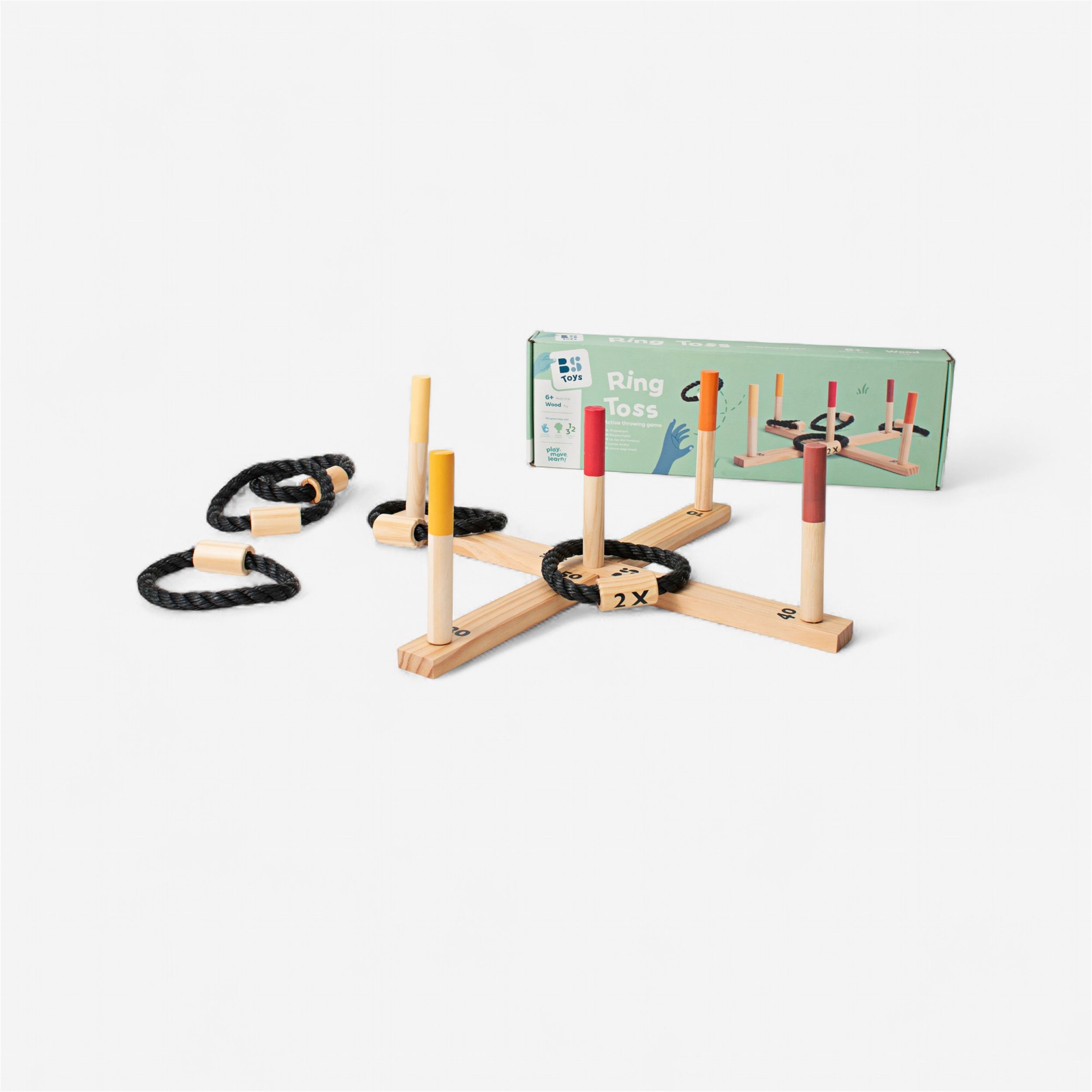 Jeu de lancer d'anneaux en bois - Jeux de quilles et palets - BUITENSPEEL- Clubs - Entreprises - Collectivités - Associations