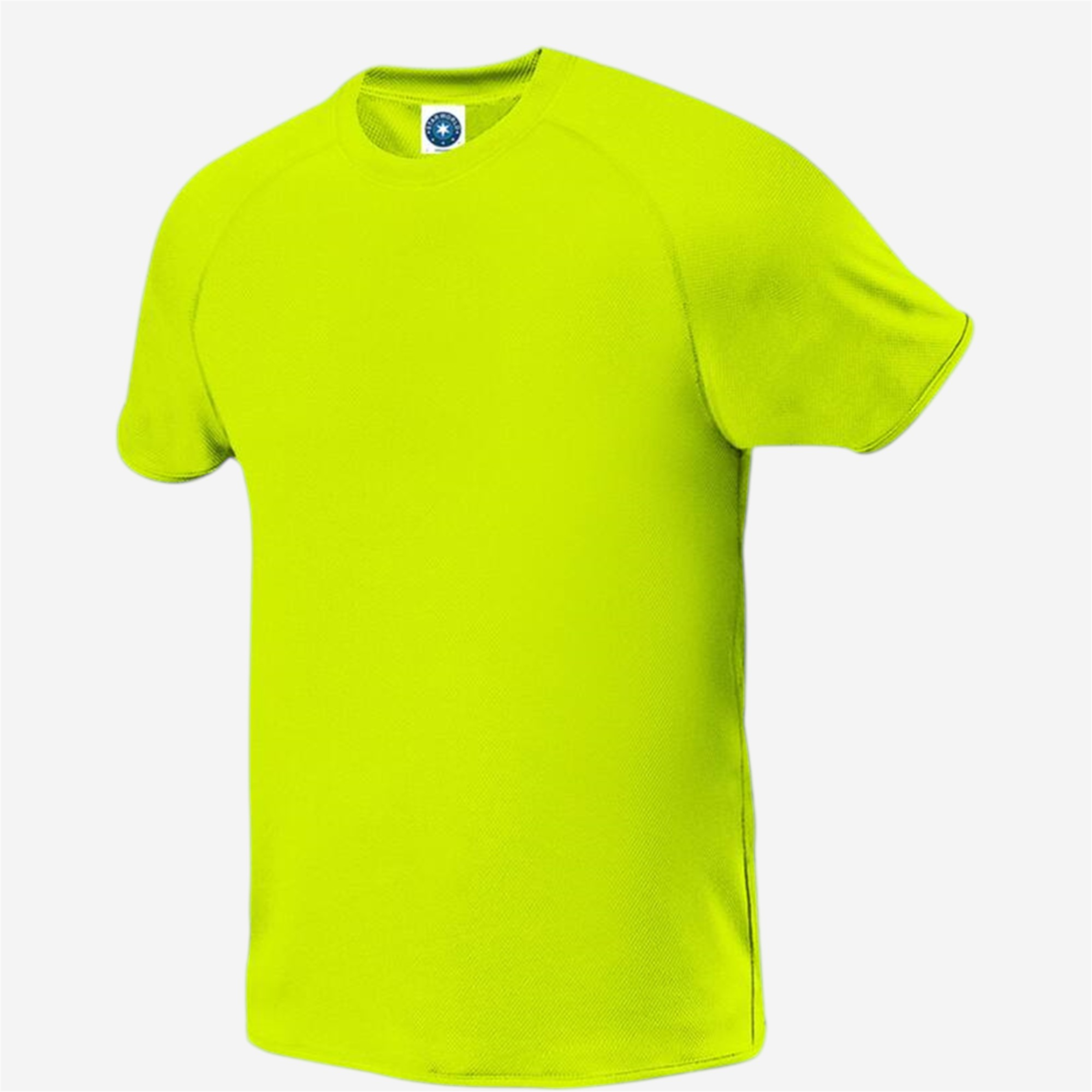 Tee shirt col V haute visibilité jaune fluo personnalisé avec logo