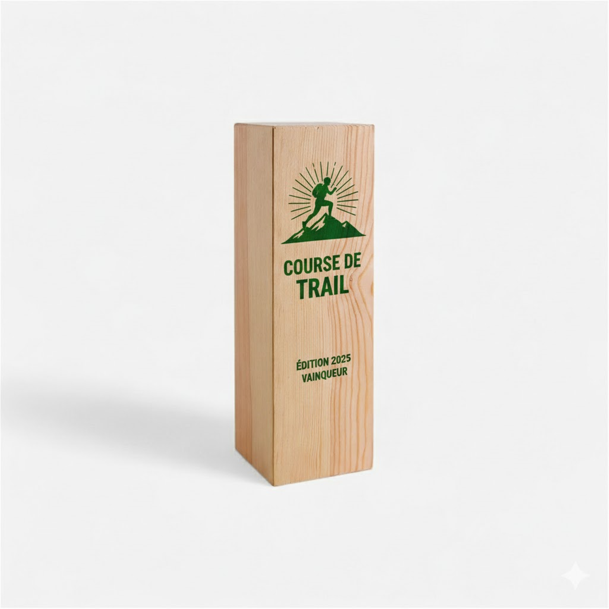 Trophée Motocross Personnalisable - Topper Métal, Colonne Bois, Base Marbre Noir