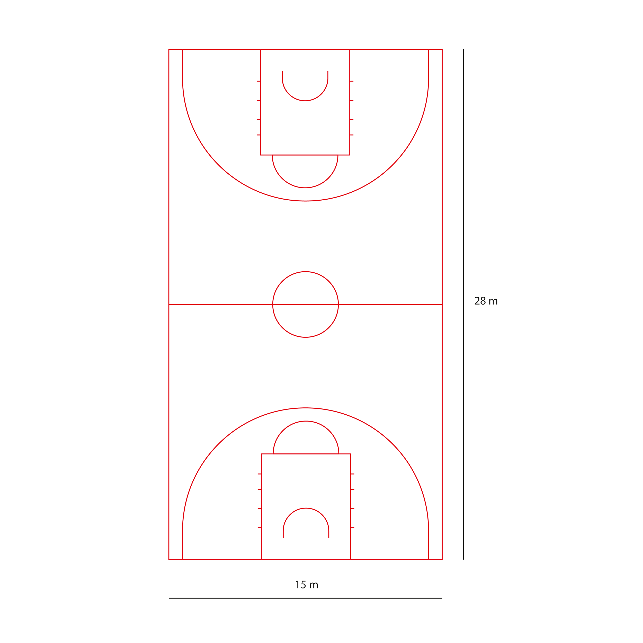 Terrain de basket 5*5, Tc, 28*15 Tresadenn pour les clubs et