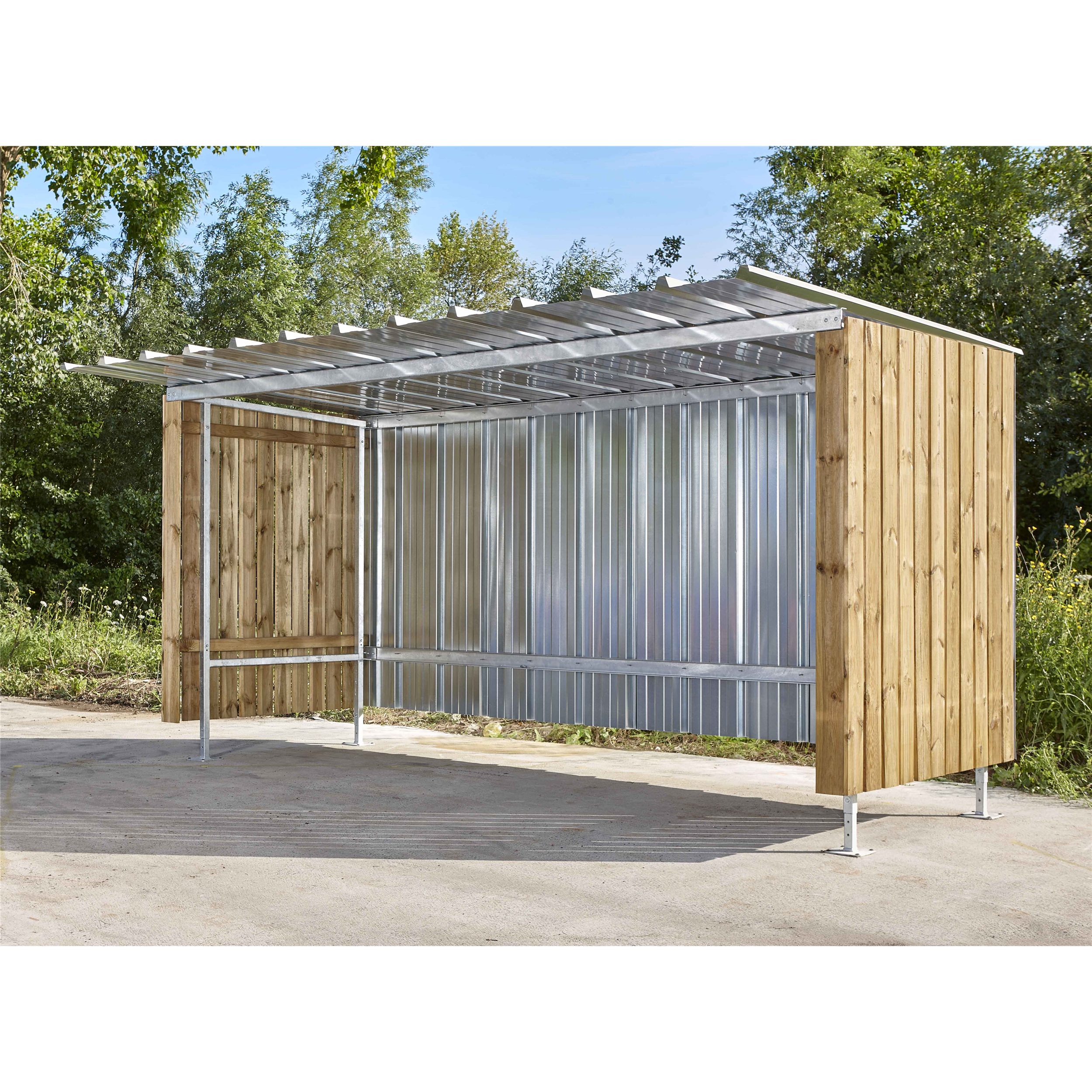 Abri velos bois et tole - Mobiliers urbains vélos - MOTTEZ- Clubs - Entreprises - Collectivités - Associations