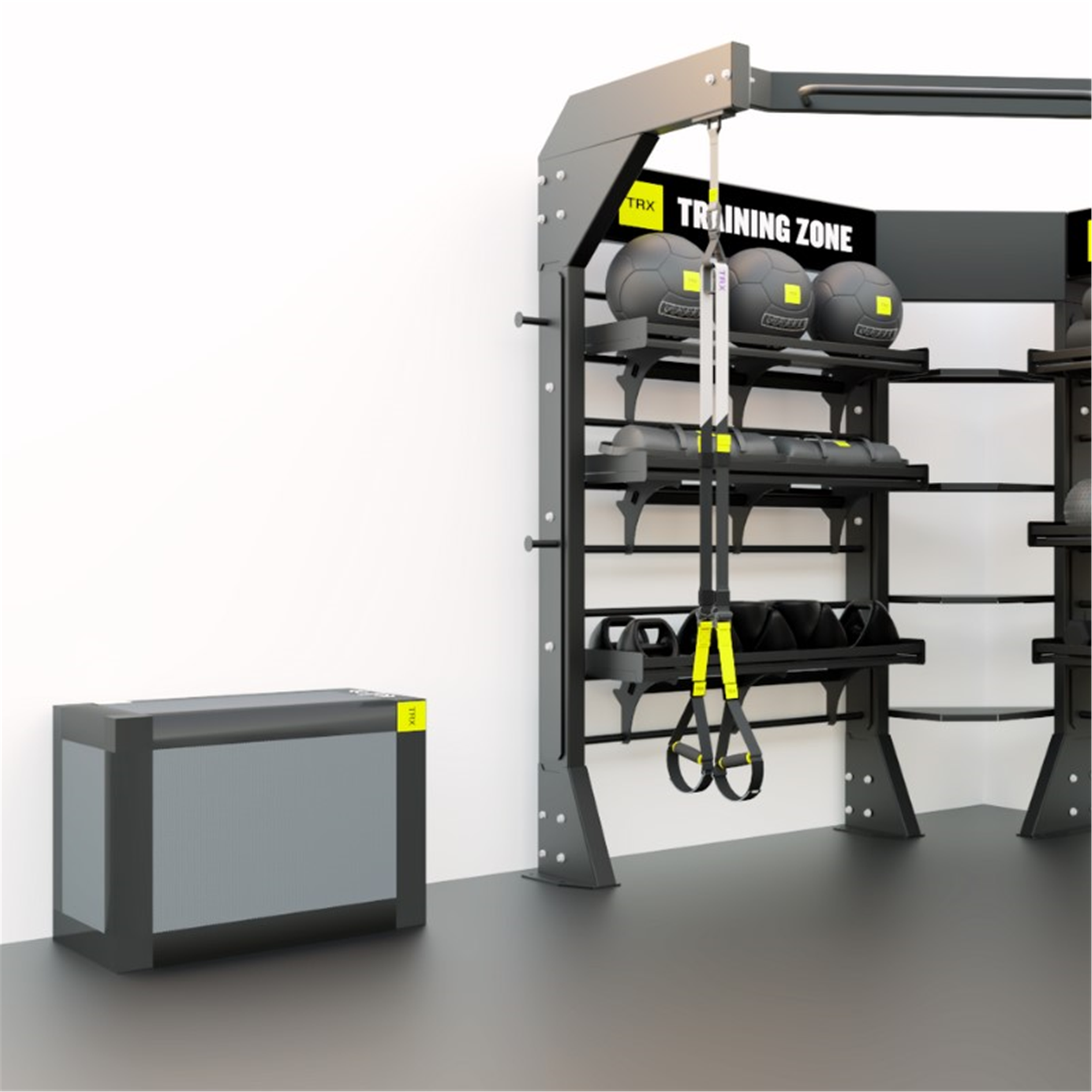 Rack de cross training multifonction angulaire - trx corner unit noir - Barres, poids, disques, wall, etc... - TRX- Clubs - Entreprises - Collectivités - Associations