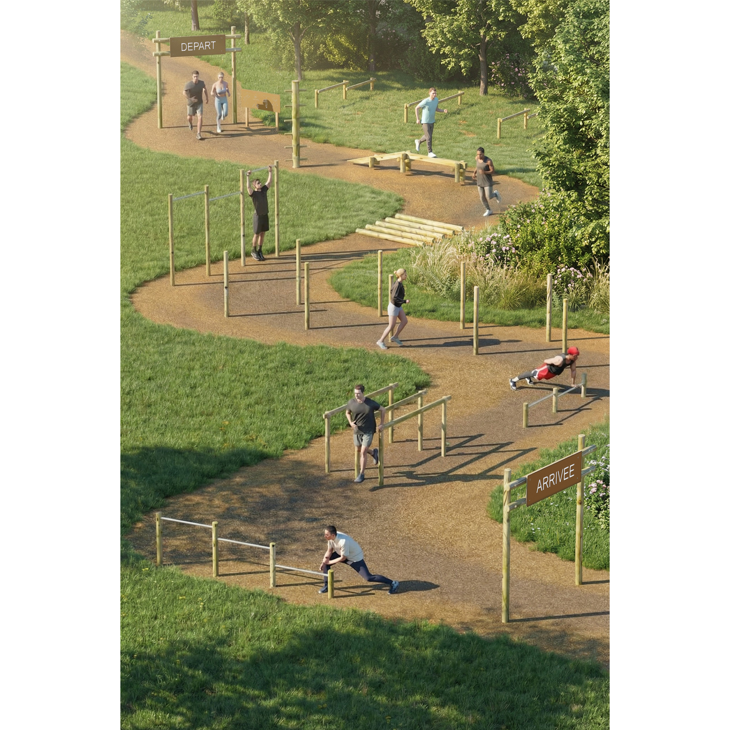 Parcours extérieur loisirs amenagements - parcours sportif complet a - Mobilité urbaine et outdoor - Plein air - LOISIRS AMENAGEMENTS-Decathlon PRO -