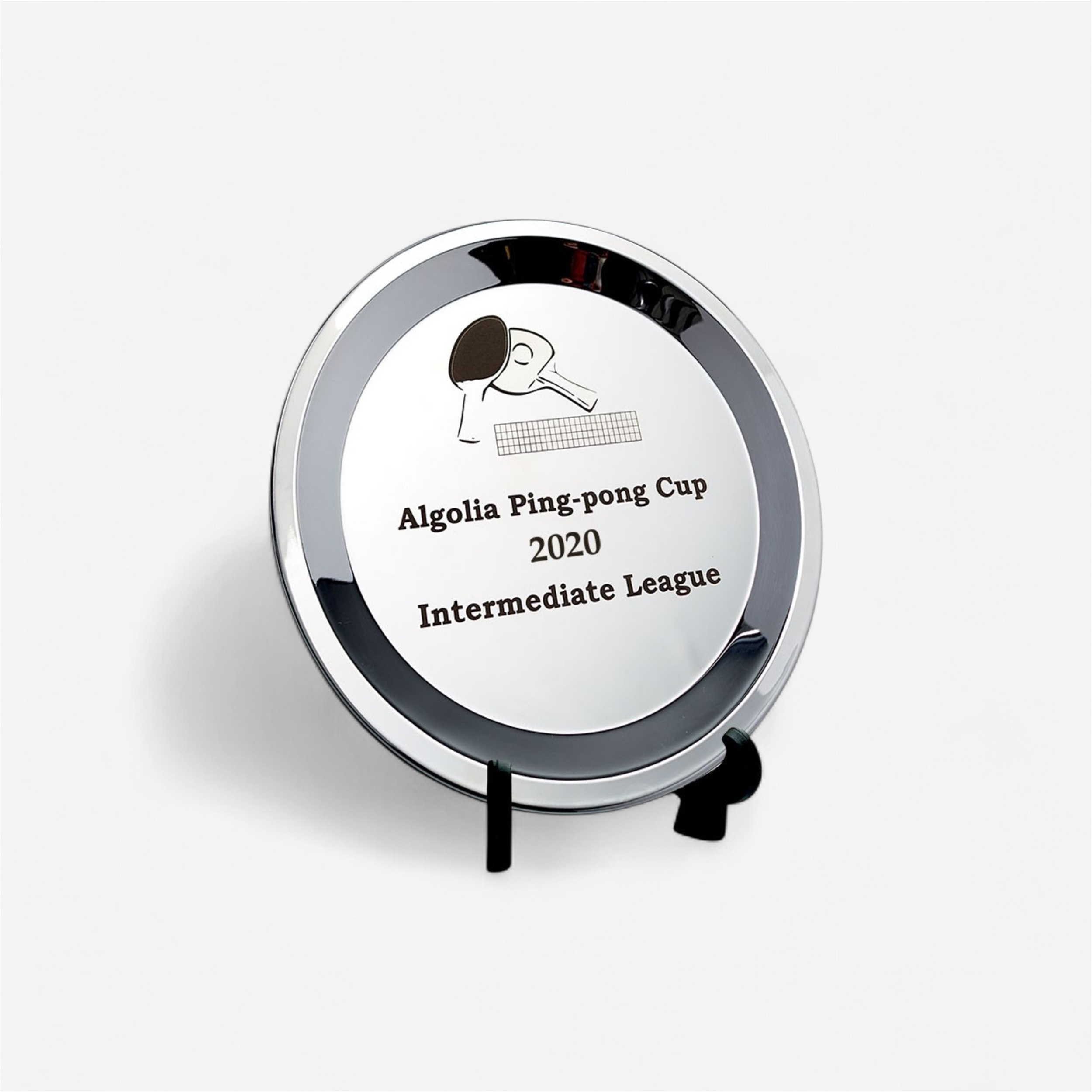 Assiette en métal 20 cm personnalisée - Récompenses - TROPHÉE VAINQUEURS- Clubs - Entreprises - Collectivités - Associations