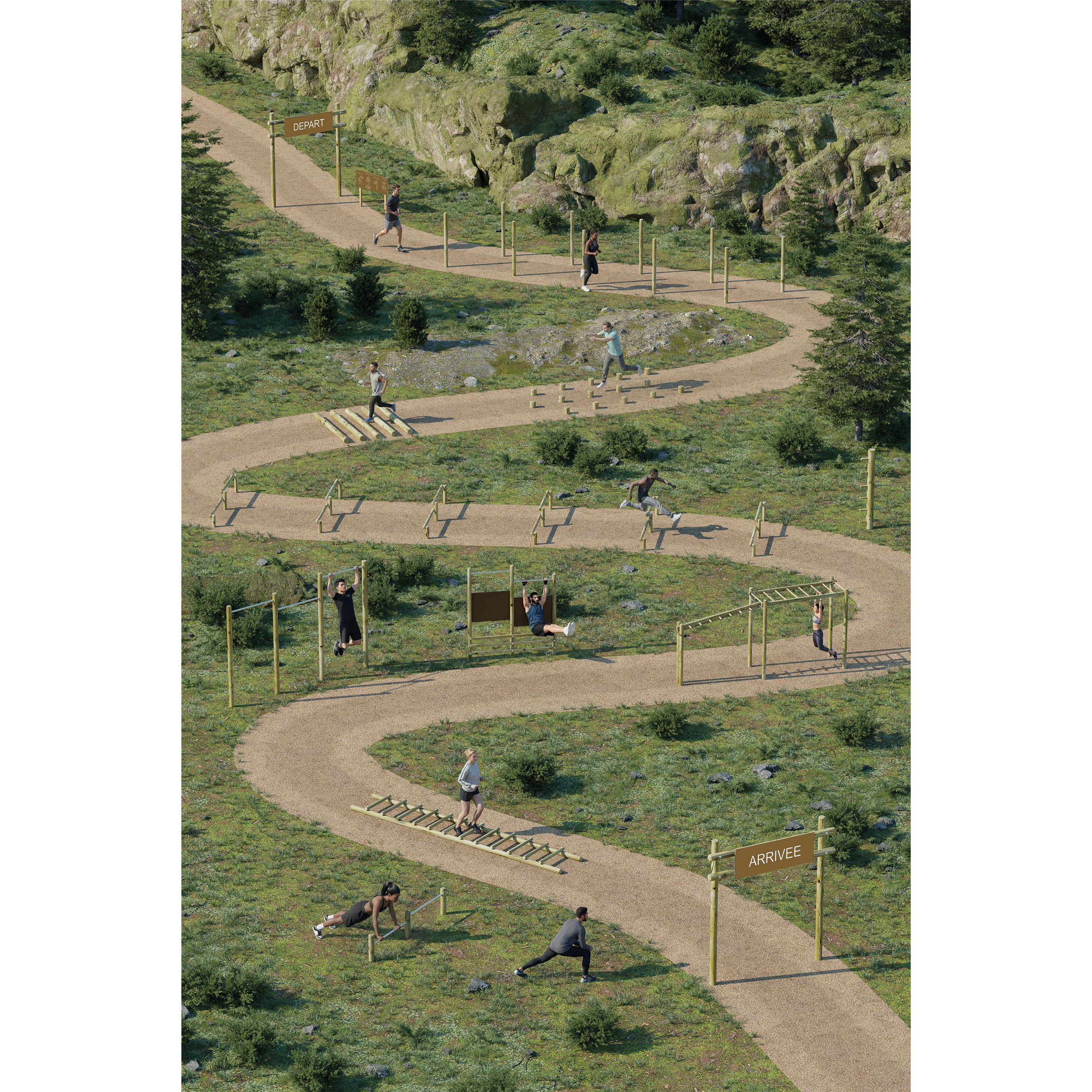 Parcours extérieur loisirs amenagements - parcours sportif complet c - Mobilité urbaine et outdoor - Plein air - LOISIRS AMENAGEMENTS-Decathlon PRO -