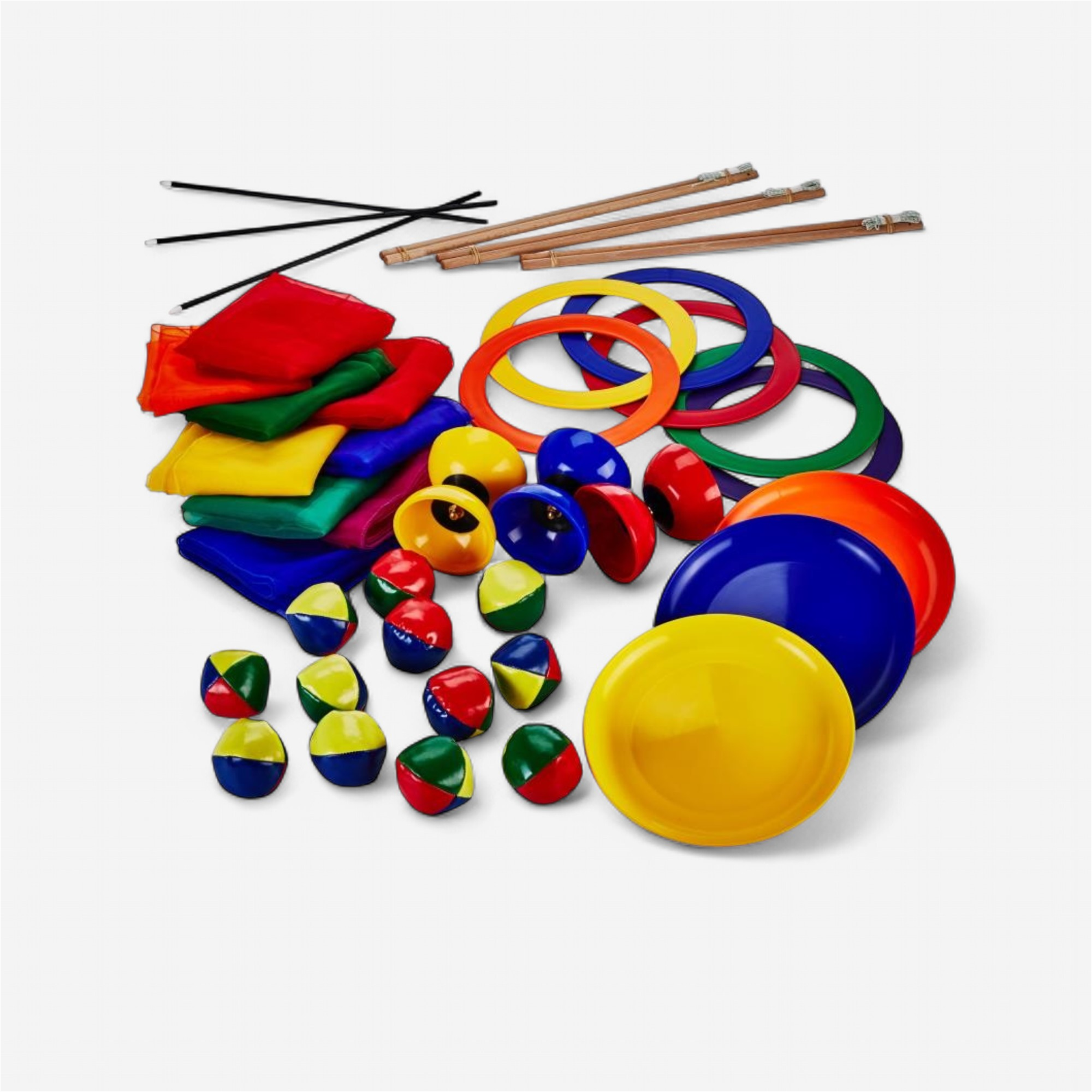 Kit De Jonglerie Avec Assiette Et Bâtons - Jeu De Cirque Pour Débutants Et Professionnels - Rouge, Plastique