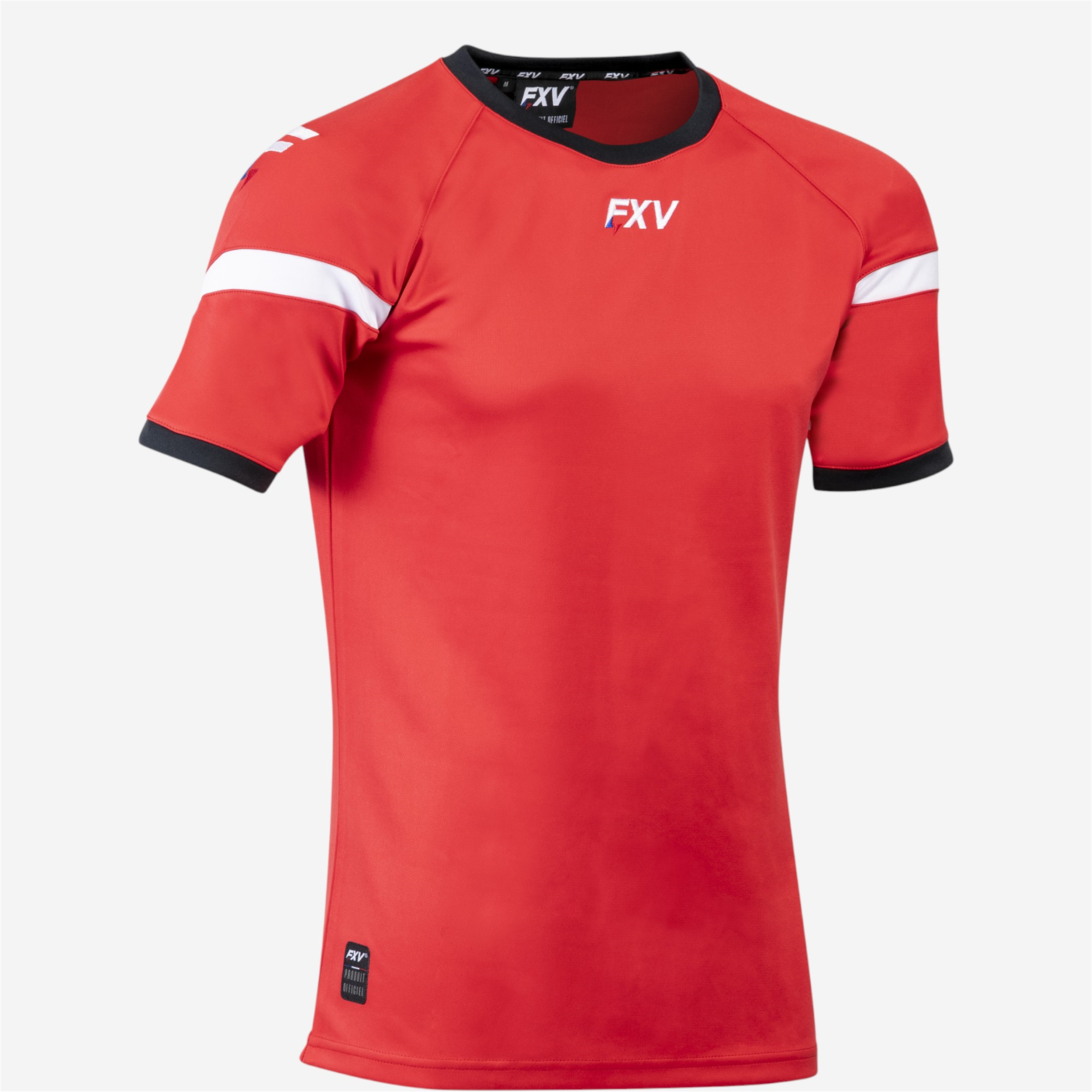 Maillot de rugby d'entraînement FXV Action rouge - manches courtes - respirant - Sport