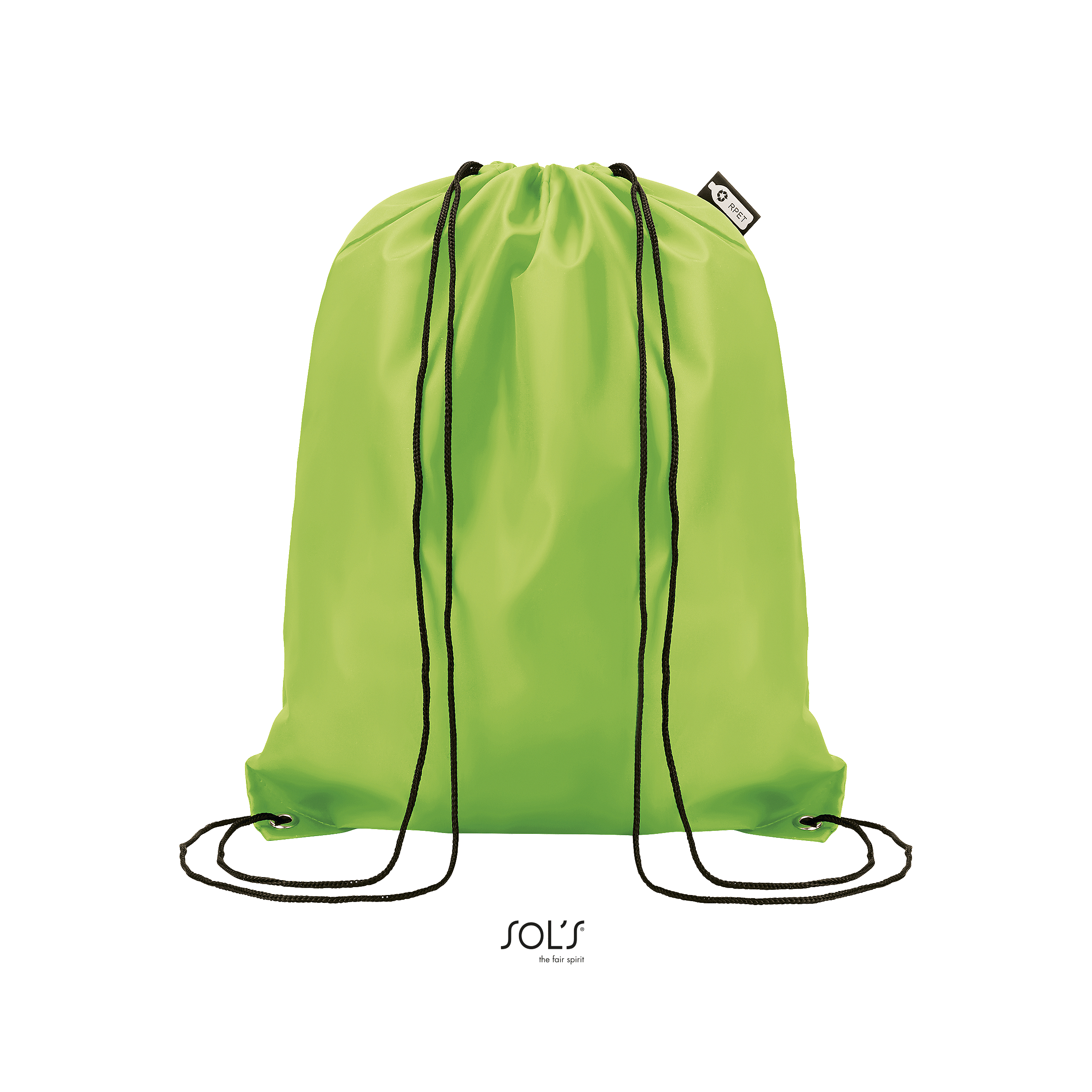 Sac nylon polyester recyclé Sol'S vert fluo pour les clubs et
