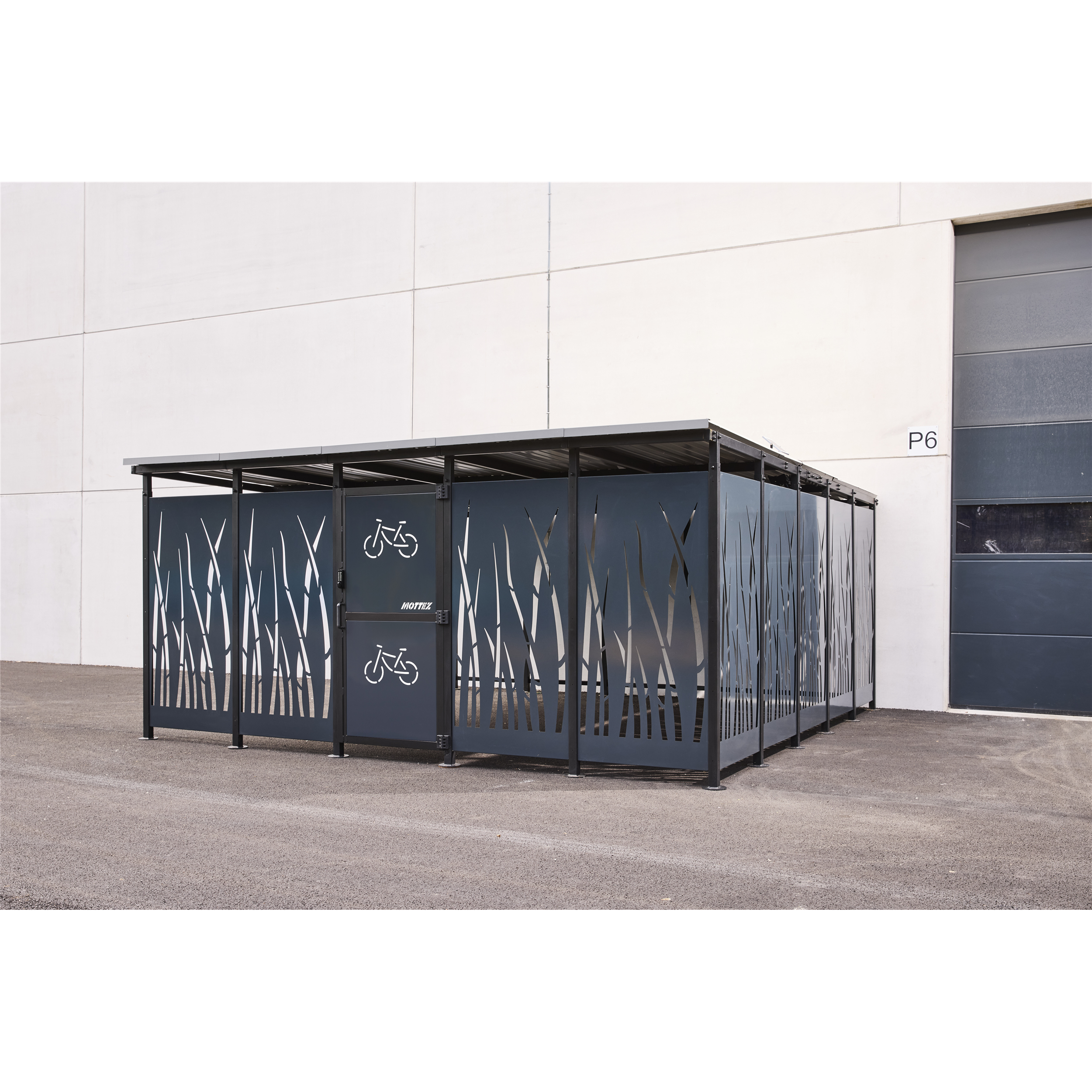 Abri cubique avec toiture basse - Mobiliers urbains vélos - MOTTEZ- Clubs - Entreprises - Collectivités - Associations