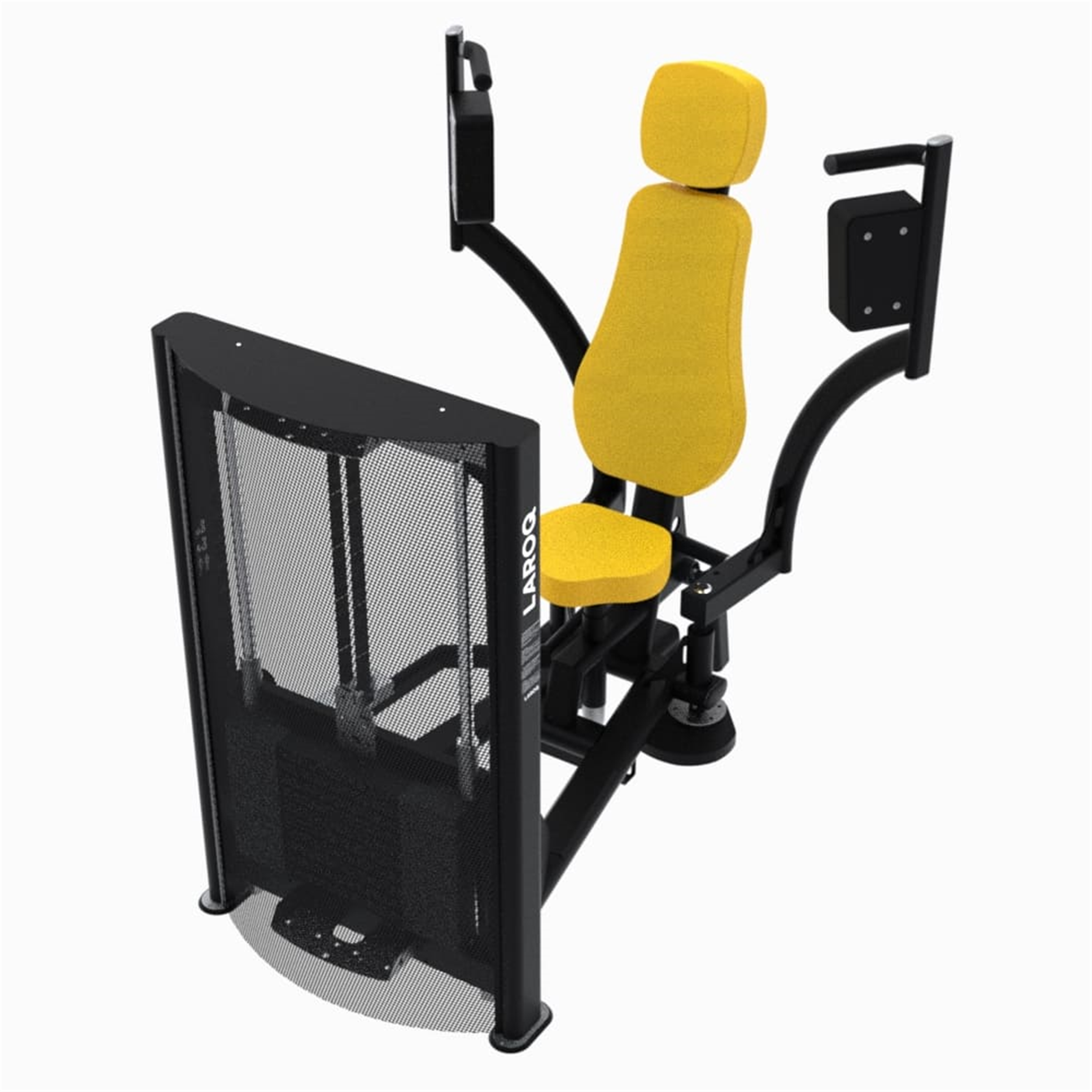 Machine de musculation pectoraux avec charge de 100 kg - laroq butterfly nc07 jaune - Appareils de Musculation - LAROQ- Clubs - Entreprises - Collectivités - Associations