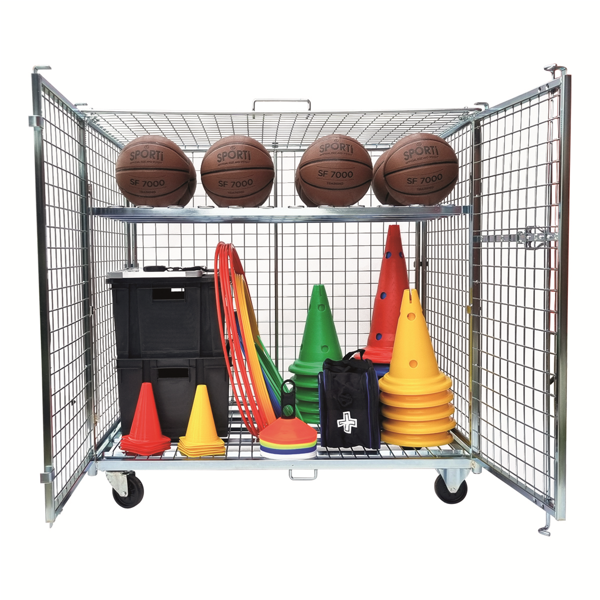 Armoire de rangement basse 2 portes - Rangement matériel - SPORTIFRANCE- Clubs - Entreprises - Collectivités - Associations