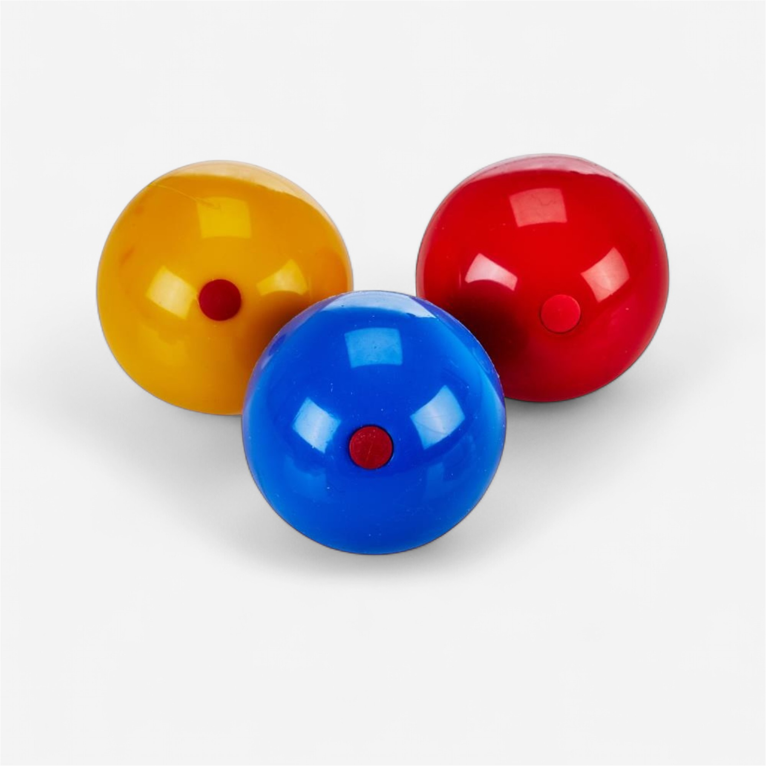 Lot de 3 balles à grains 65 mm (90 g) jaune bleu rouge - ROTOTECH-PLASTICO