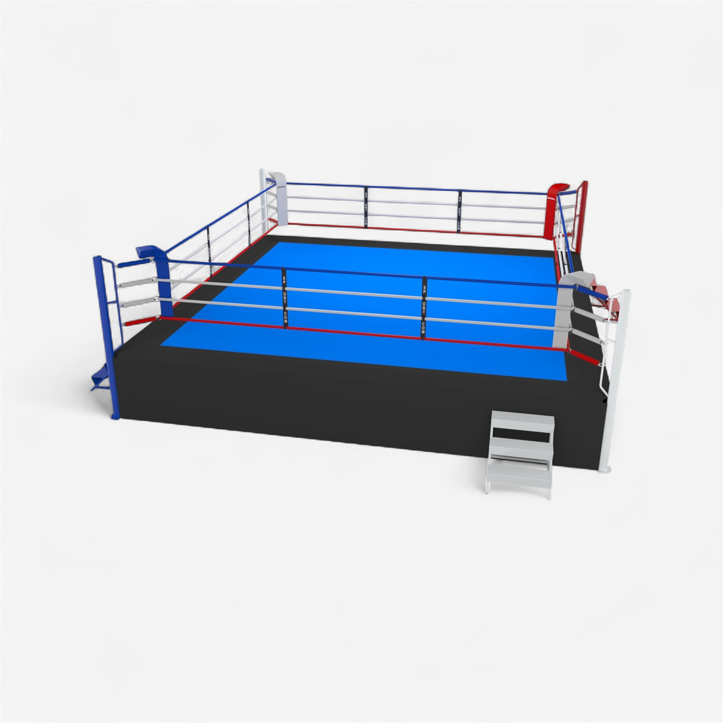 Ring de boxe compétition sur podium 1m, 7m ext, 6m int - Boxe - SPORTCOM- Clubs - Entreprises - Collectivités - Associations
