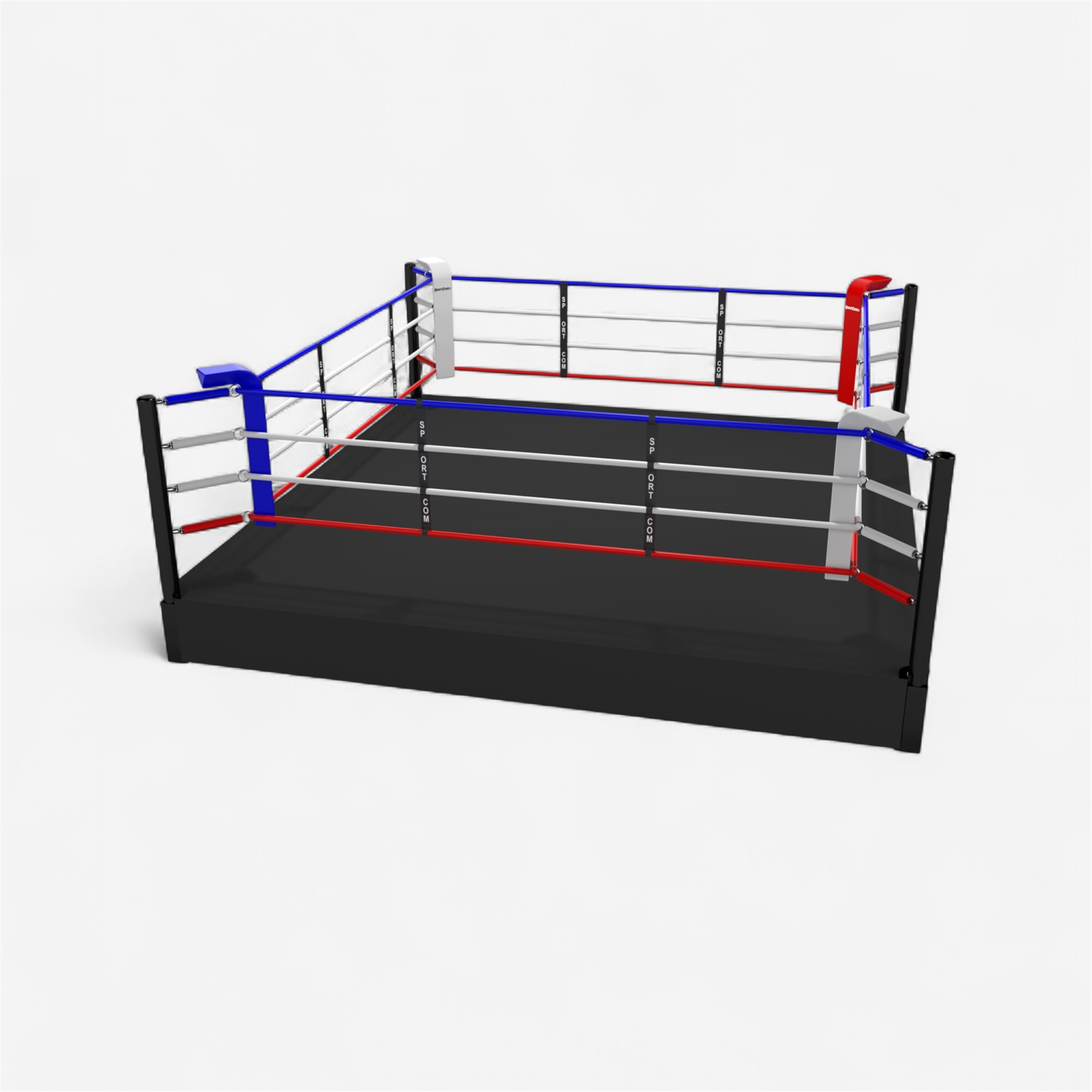 Ring de boxe sur podium de 50cm, 5m ext, 4m int - Boxe - SPORTCOM- Clubs - Entreprises - Collectivités - Associations