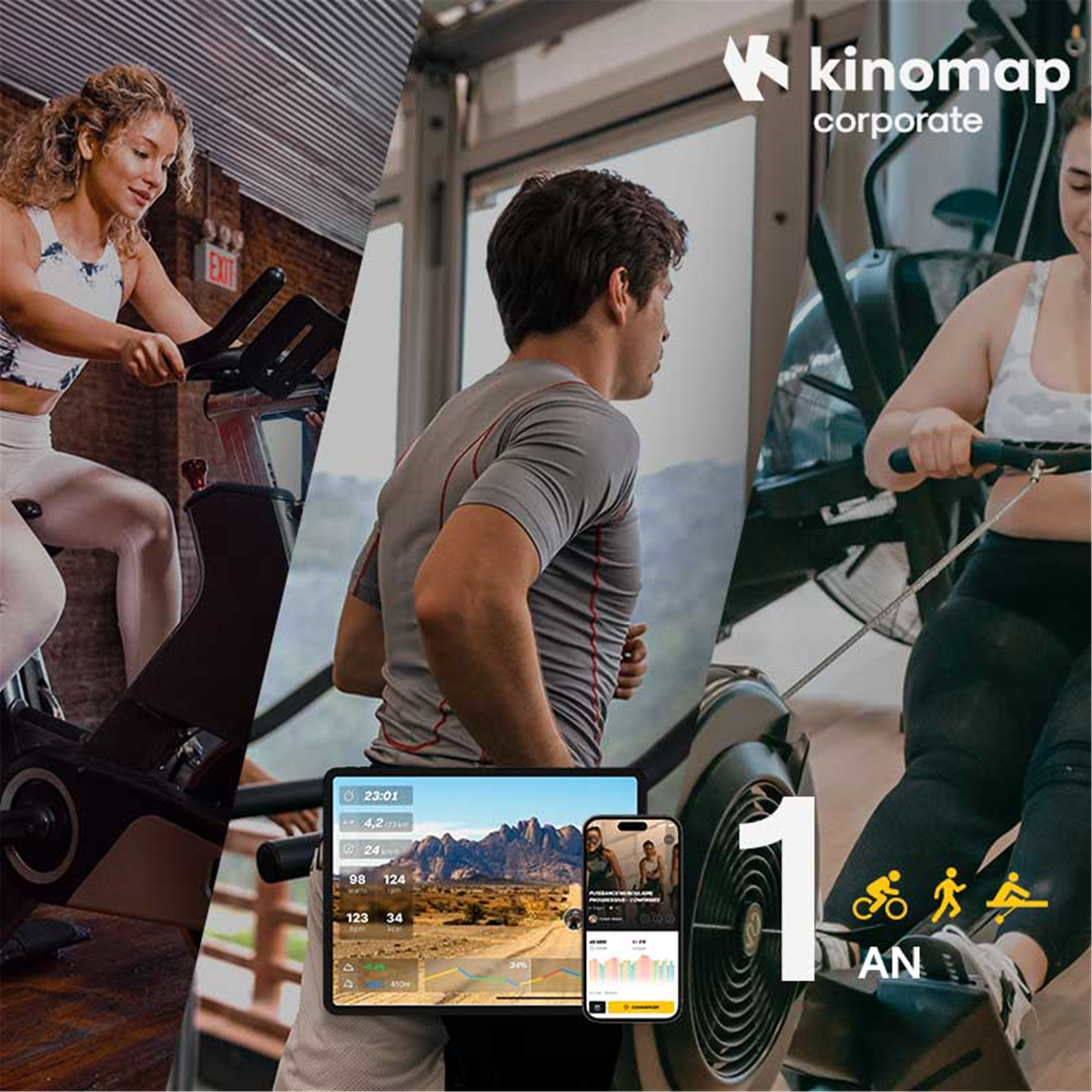 Abonnement 12 mois - Appareils Fitness & Cardio-training - KINOMAP- Clubs - Entreprises - Collectivités - Associations