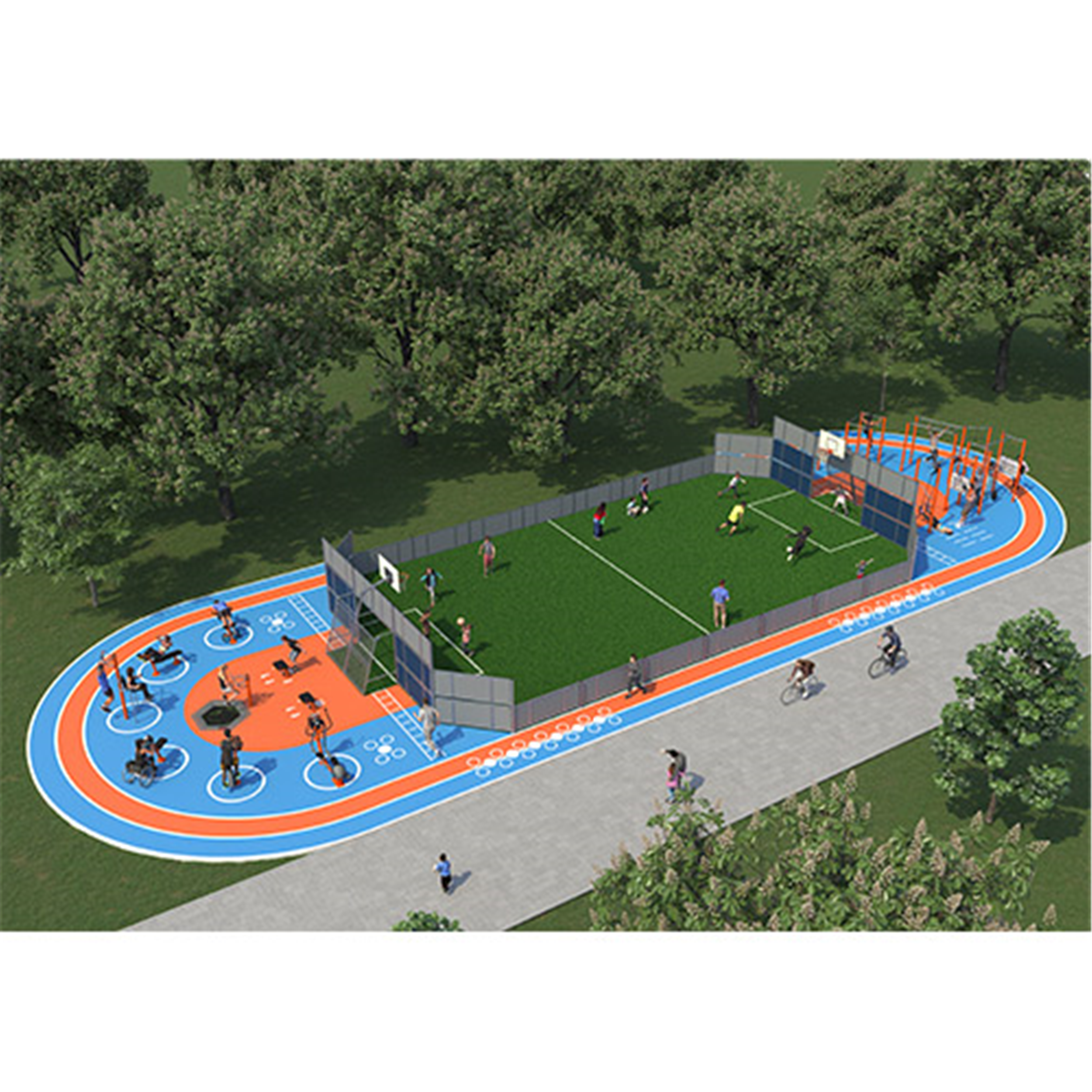 Pack l 500m2 avec design actif kompan - Equipement Multisports - Equipement sportif extérieur - Kompan-Decathlon PRO - Clubs - Entreprises -
