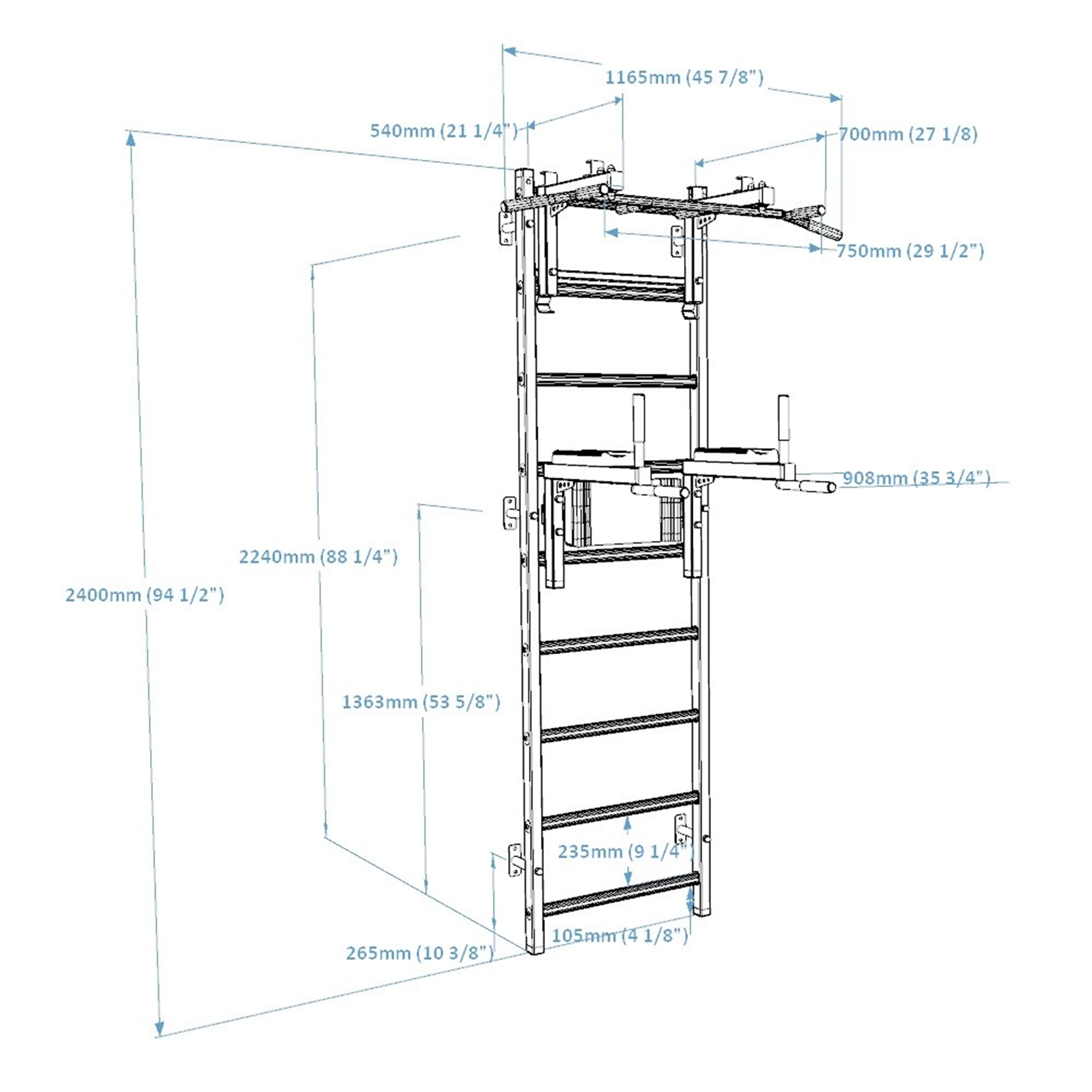 Espalier benchk 732w - Gymnastique - BenchK- Clubs - Entreprises - Collectivités - Associations