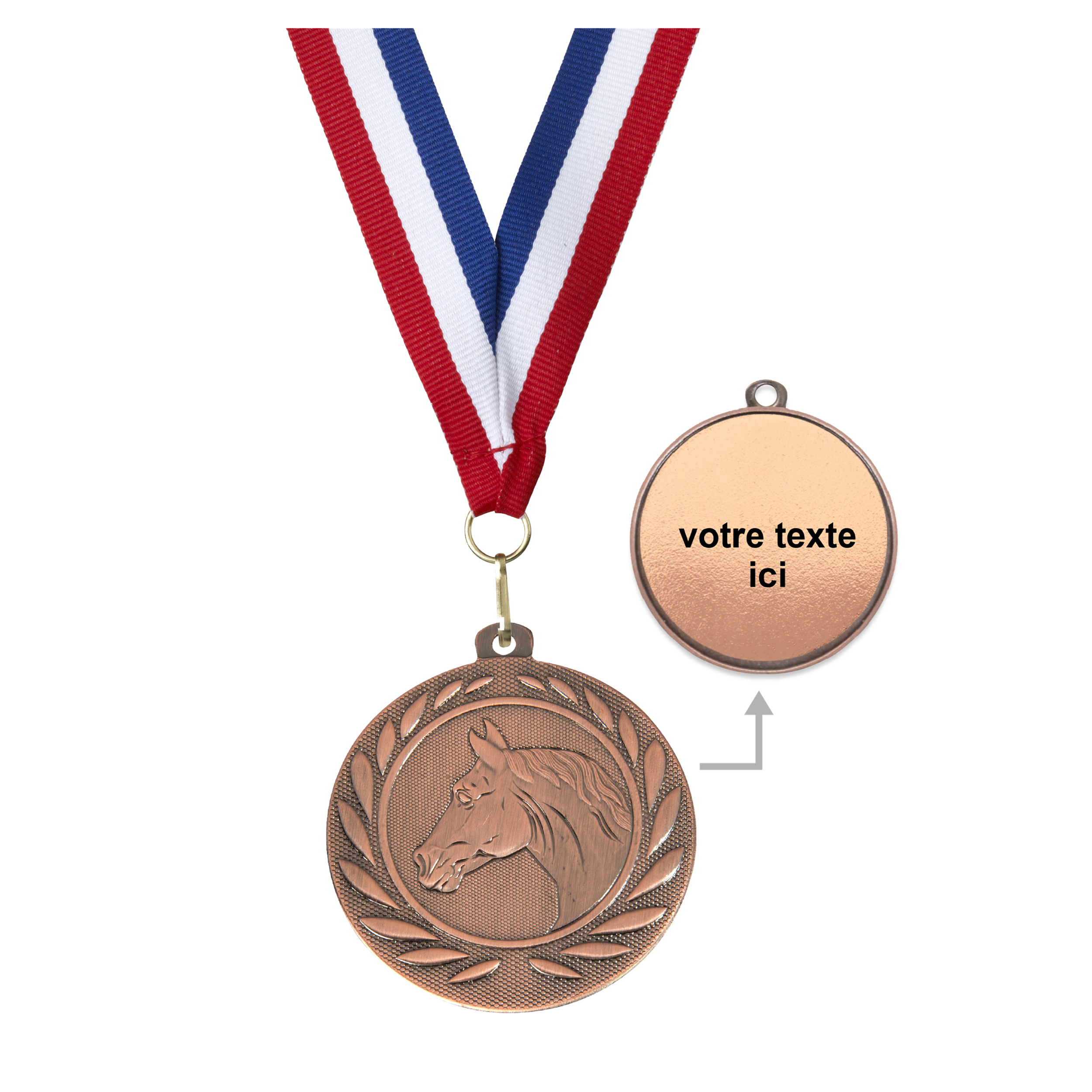 Médaille équitation bronze 50 mm personnalisée - Récompenses - Biemans- Clubs - Entreprises - Collectivités - Associations