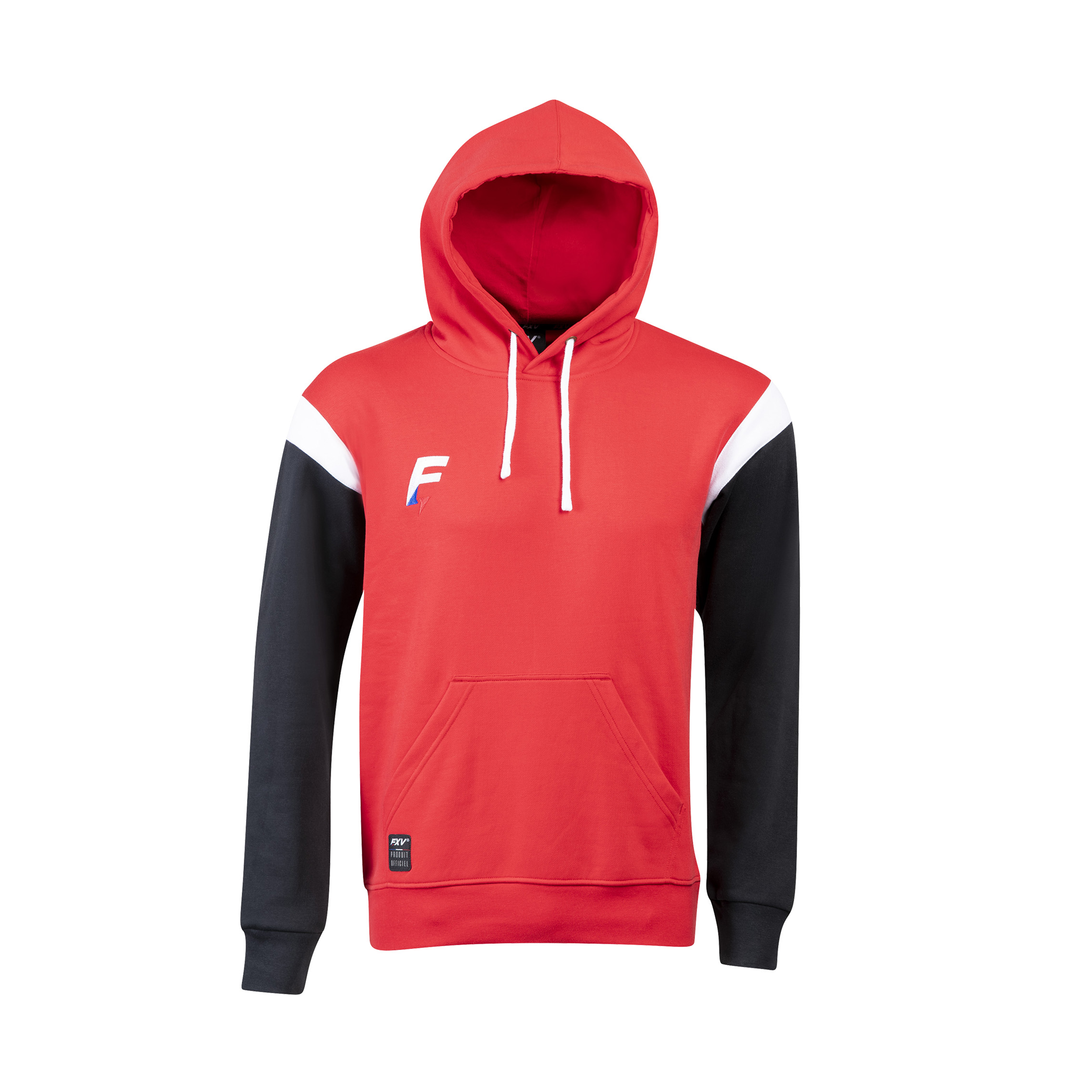 Sweat capuche forcexv jr rouge/noir/blan - Rugby - FORCE XV- Clubs - Entreprises - Collectivités - Associations