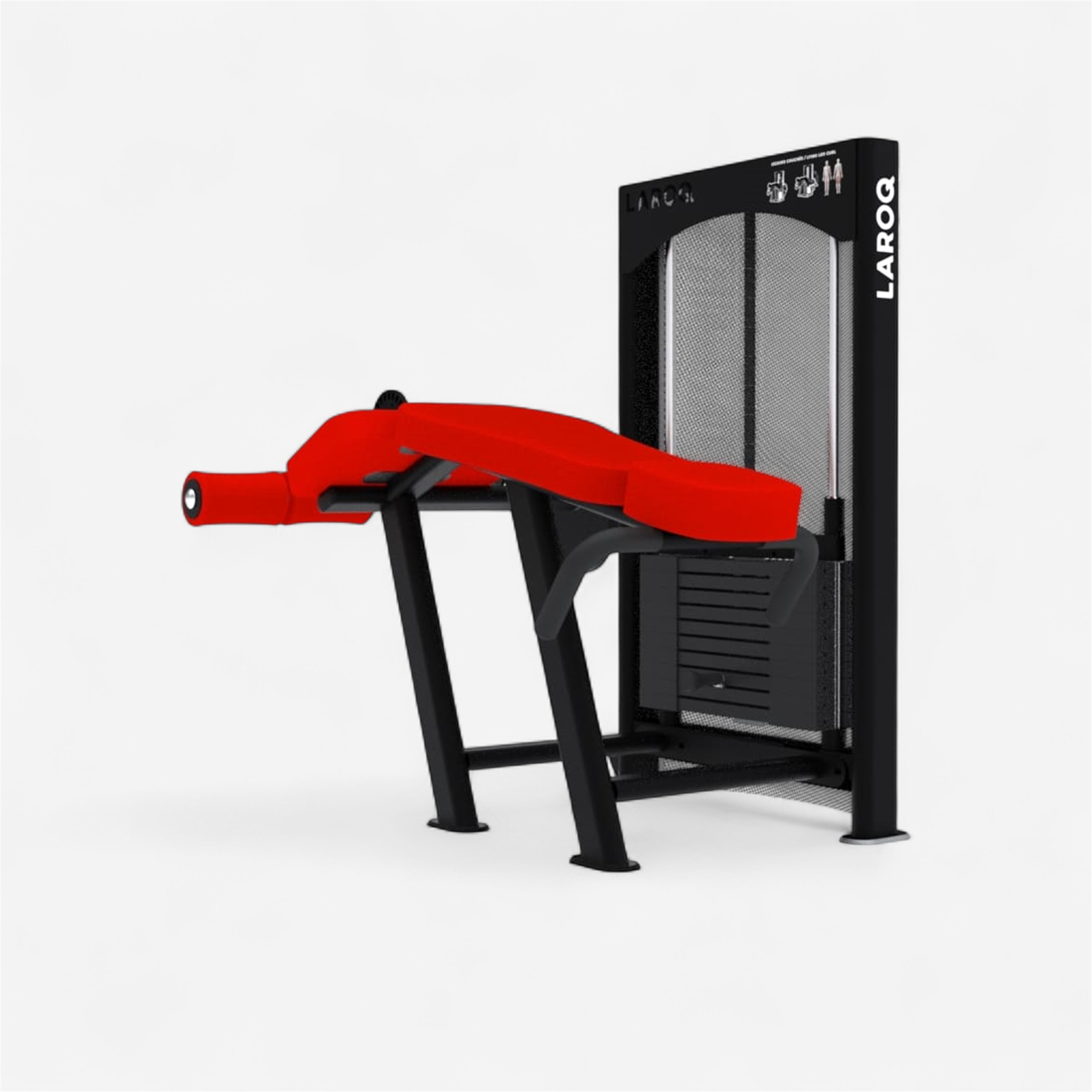 Machine ischios couché charge 60 kg - laroq nc33 rouge - Appareils de Musculation - LAROQ- Clubs - Entreprises - Collectivités - Associations