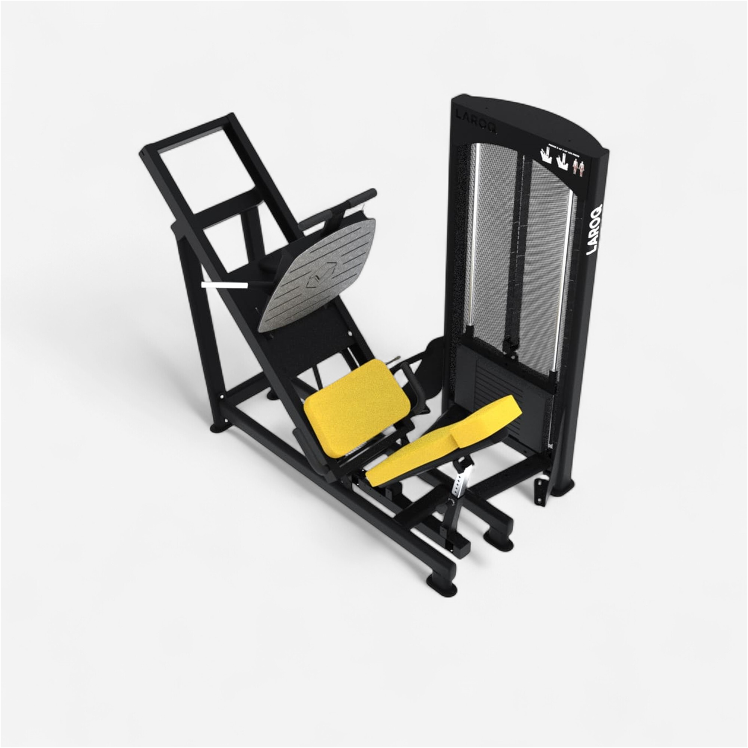 Presse à cuisse 45° charge de 200 kg - laroq nc26 jaune - Appareils de Musculation - LAROQ- Clubs - Entreprises - Collectivités - Associations