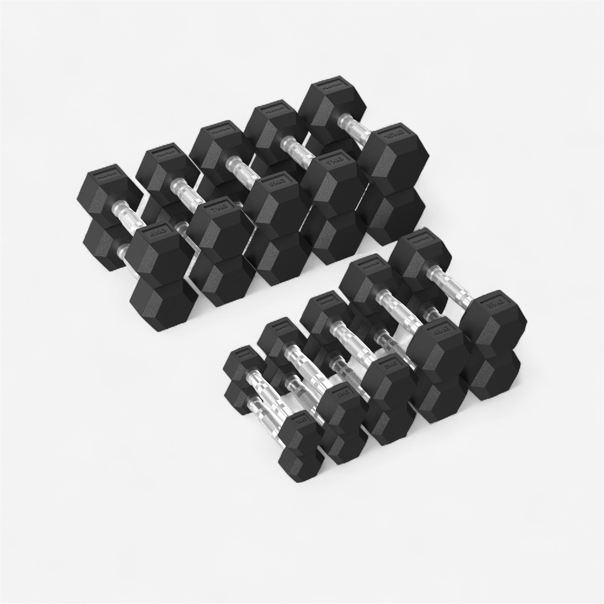 Set haltères musculation caoutchouc 1-10 kg tunturi - Barres, poids, disques, wall, etc... - TUNTURI- Clubs - Entreprises - Collectivités - Associations