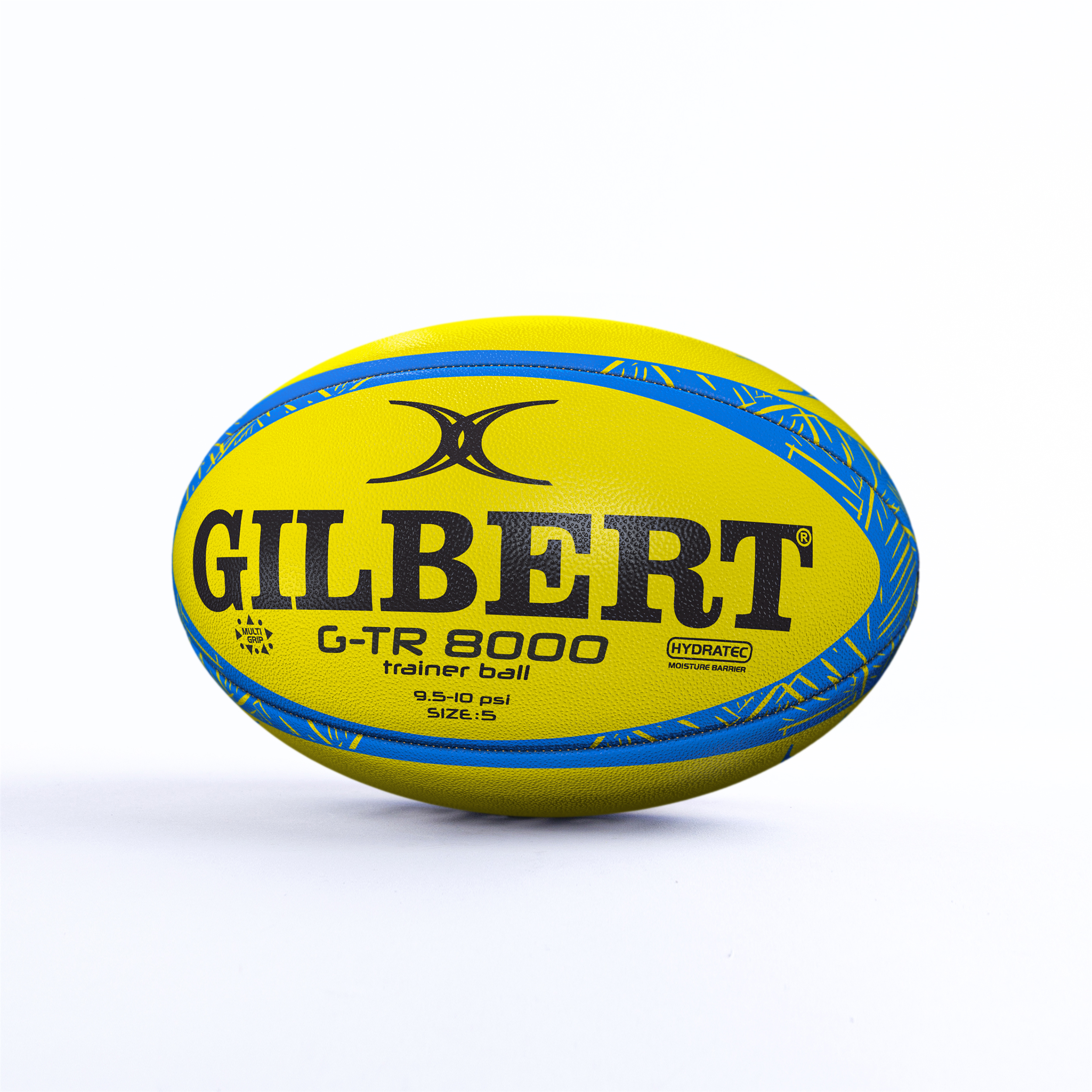 Ballon de rugby entraînement gilbert g-tr8000 fluo bleu et jaune taille 5 - Gilbert