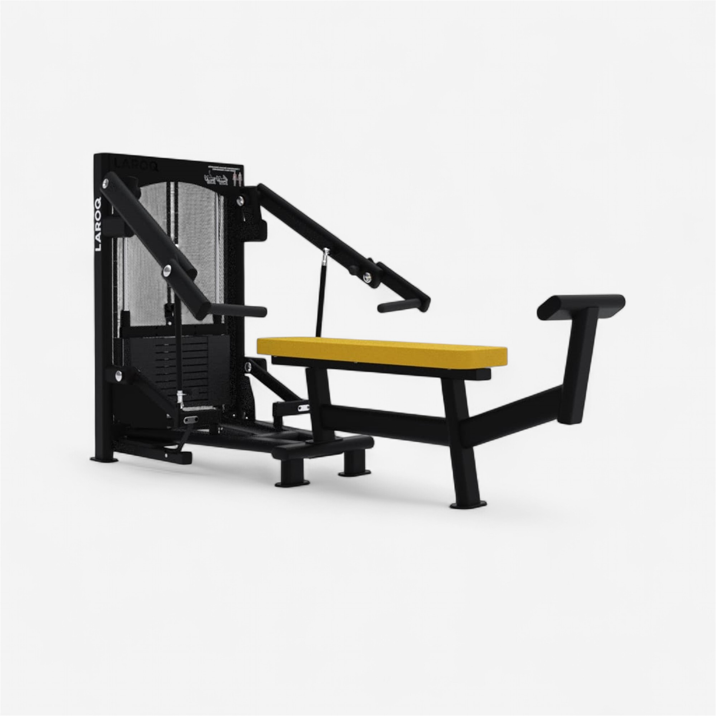 Développe couché convergent jaune maxi 9 - Appareils de Musculation - LAROQ- Clubs - Entreprises - Collectivités - Associations