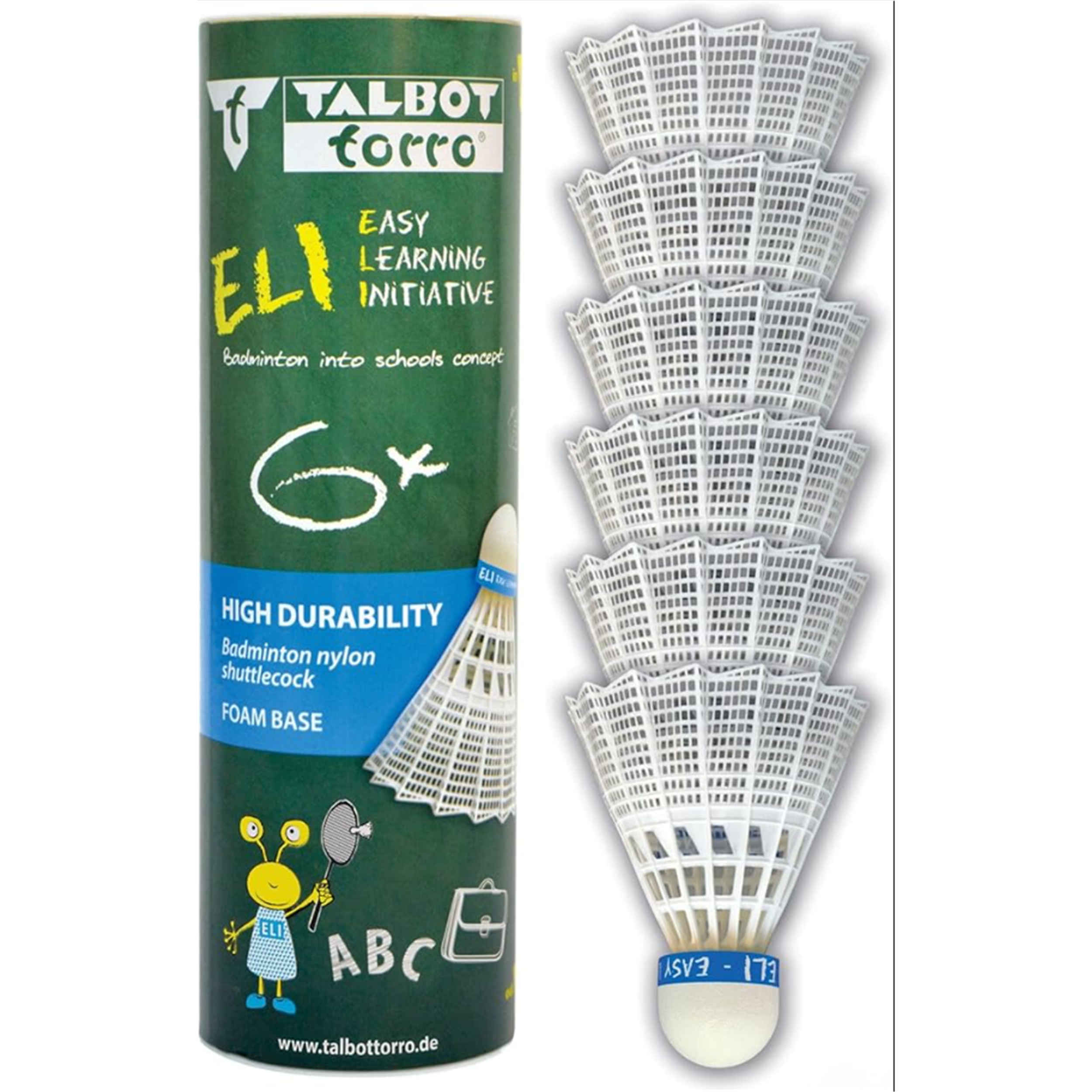 Volants de badminton nylon eli talbot torro (tube de 6) - Sports de Raquettes - Matériel badminton - MTS-Decathlon PRO - Clubs - Entreprises -