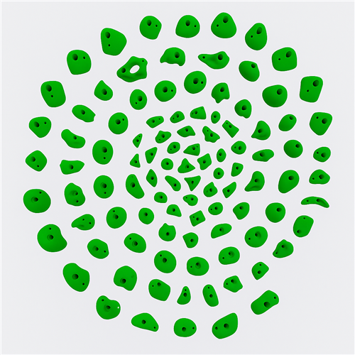 100 Prises Escalade - PACK COLLECTIVITE MUR BETON Vert (sans visserie) 
