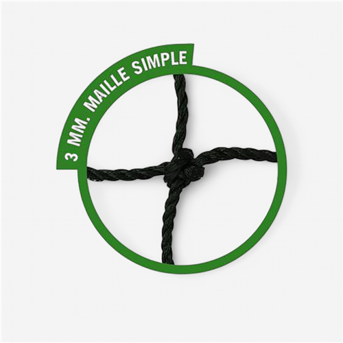 Paire de filets de football Sportifrance - buts à11 Maille Simple de 145 mm 3mm