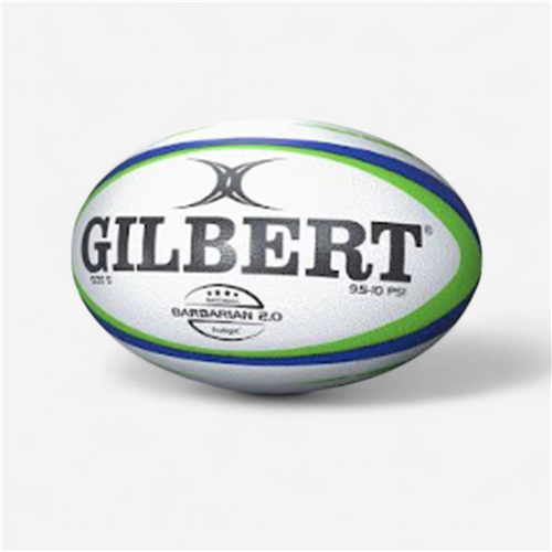 Ballon de rugby Gilbert taille 5 - Barbarian Perso vert