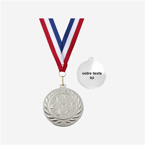 MÉDAILLE ATHLÉTISME ARGENT 50 MM PERSONNALISÉE