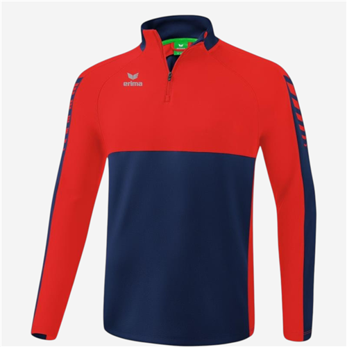 Sweat Shirt Erima Enfant - 1/2 Zip Navy/Rouge