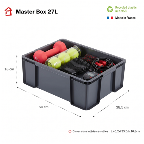 BAC DE RANGEMENT MASTERBOX - 27L