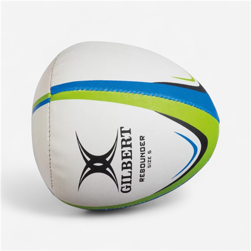 Ballon de rugby Gilbert taille 5 - Rebounder gris vert