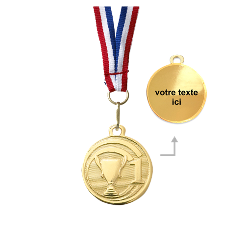 MÉDAILLE TROPHÉE OR 32 MM PERSONNALISÉE