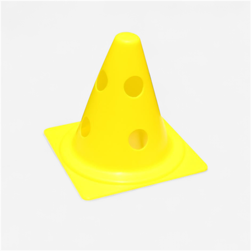 Cône percé économique fendue 18 cm - Jaune