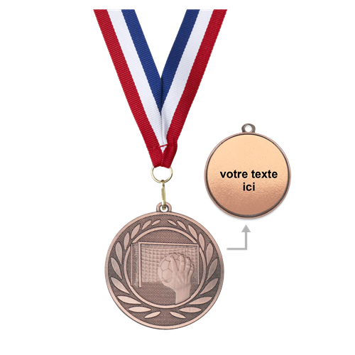 MÉDAILLE HANDBALL BRONZE 50 MM PERSONNALISÉE