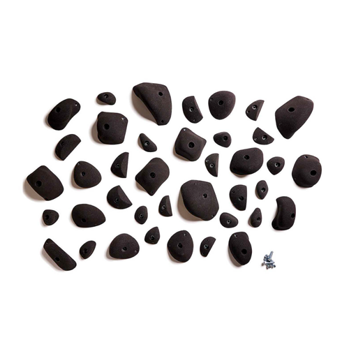 Pack de prises d&#039;escalade avec vis PANACH&#039; Noir