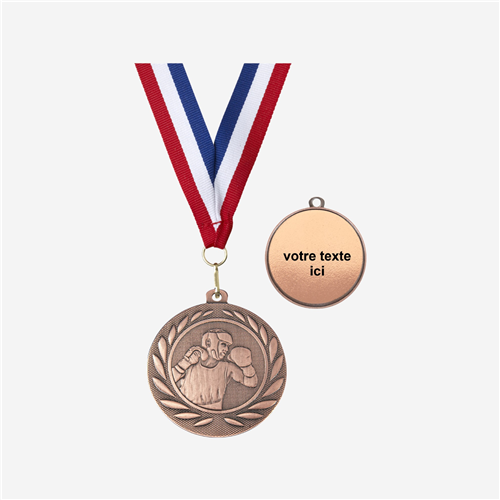 MÉDAILLE BOXE BRONZE 50 MM PERSONNALISÉE