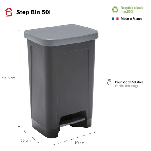 POUBELLE STEP BIN - 50L