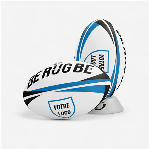 Ballon de rugby Berugbe taille 5 - Replica Perso bleu noir