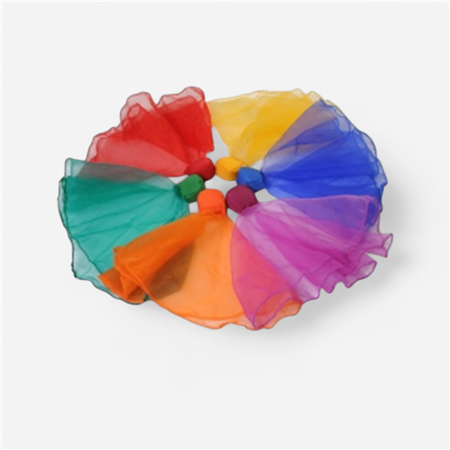 Lot de 3 foulards à jongler lestés - jaune/vert/fuchsia