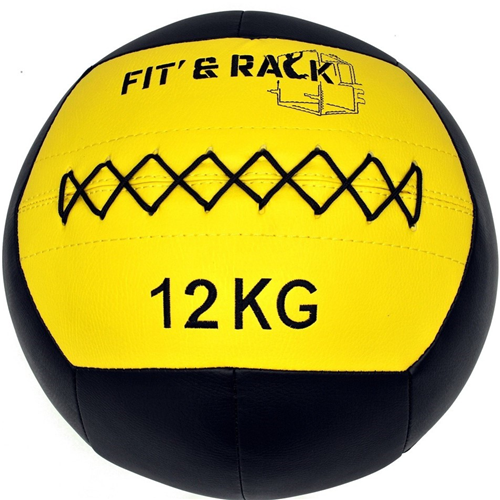 Wall Ball Compétition 12 kg fitness - Fit&#039;&amp;Rack noir jaune